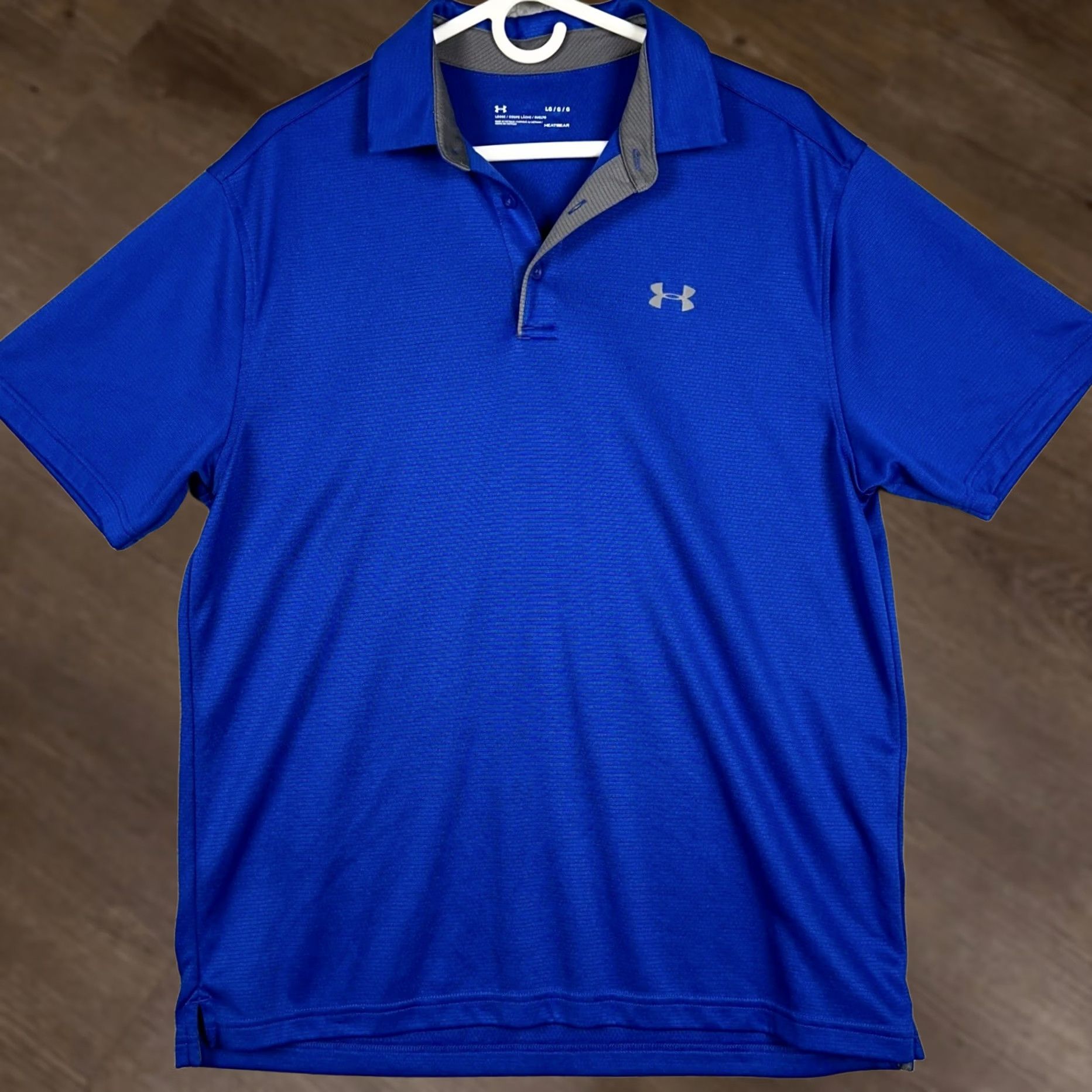 Under Armour Under Armour Polo Shirt Mens Large Blue HeatGear Golf Stripe Performance Rugby Size US L / EU 52-54 / 3 - 1 Thumbnail
