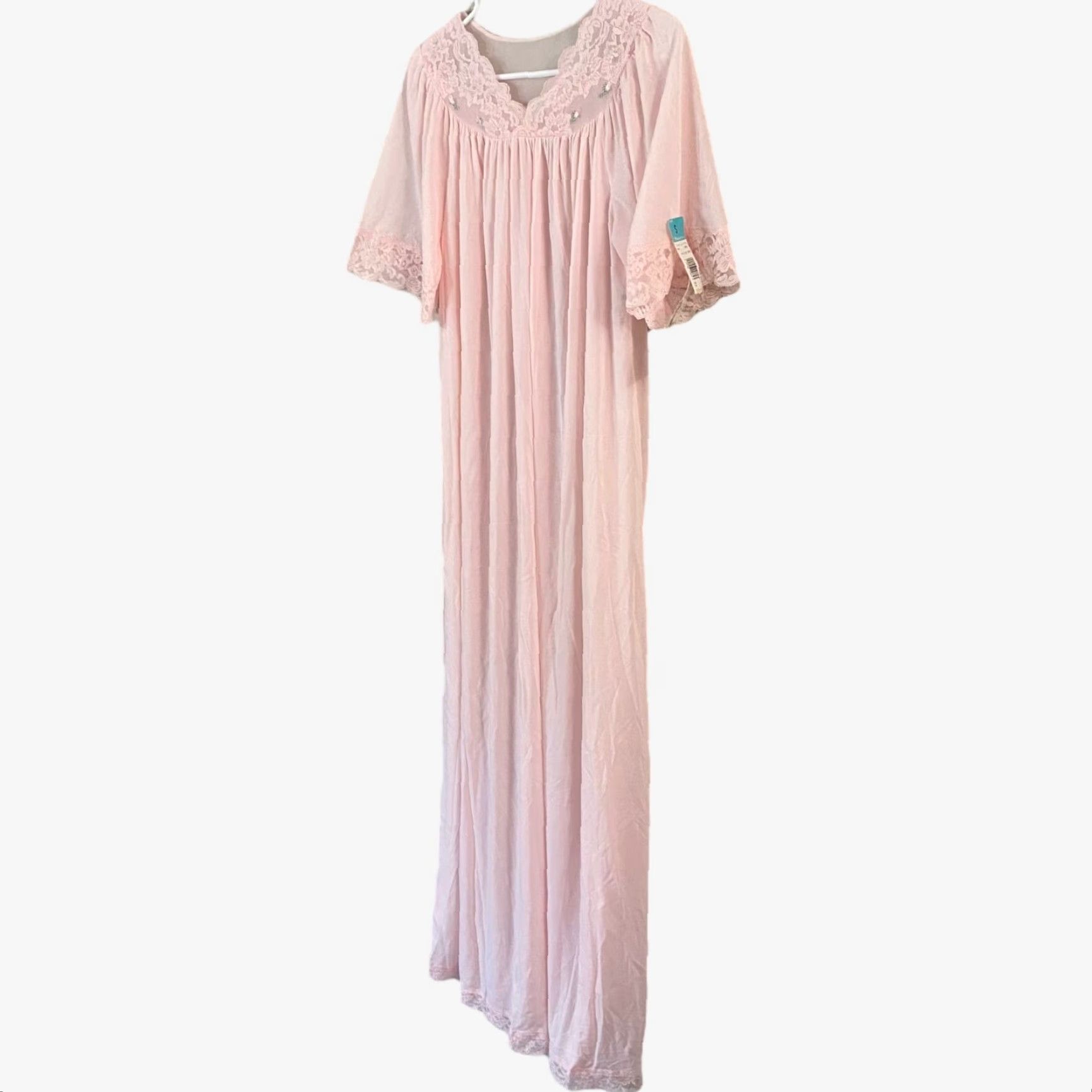 Vintage VINTAGE Shadowline Women's Nightgown Lingerie Pink Long Sleepwear Small S Nylon Blend US 1950s Size ONE SIZE - 2 Thumbnail