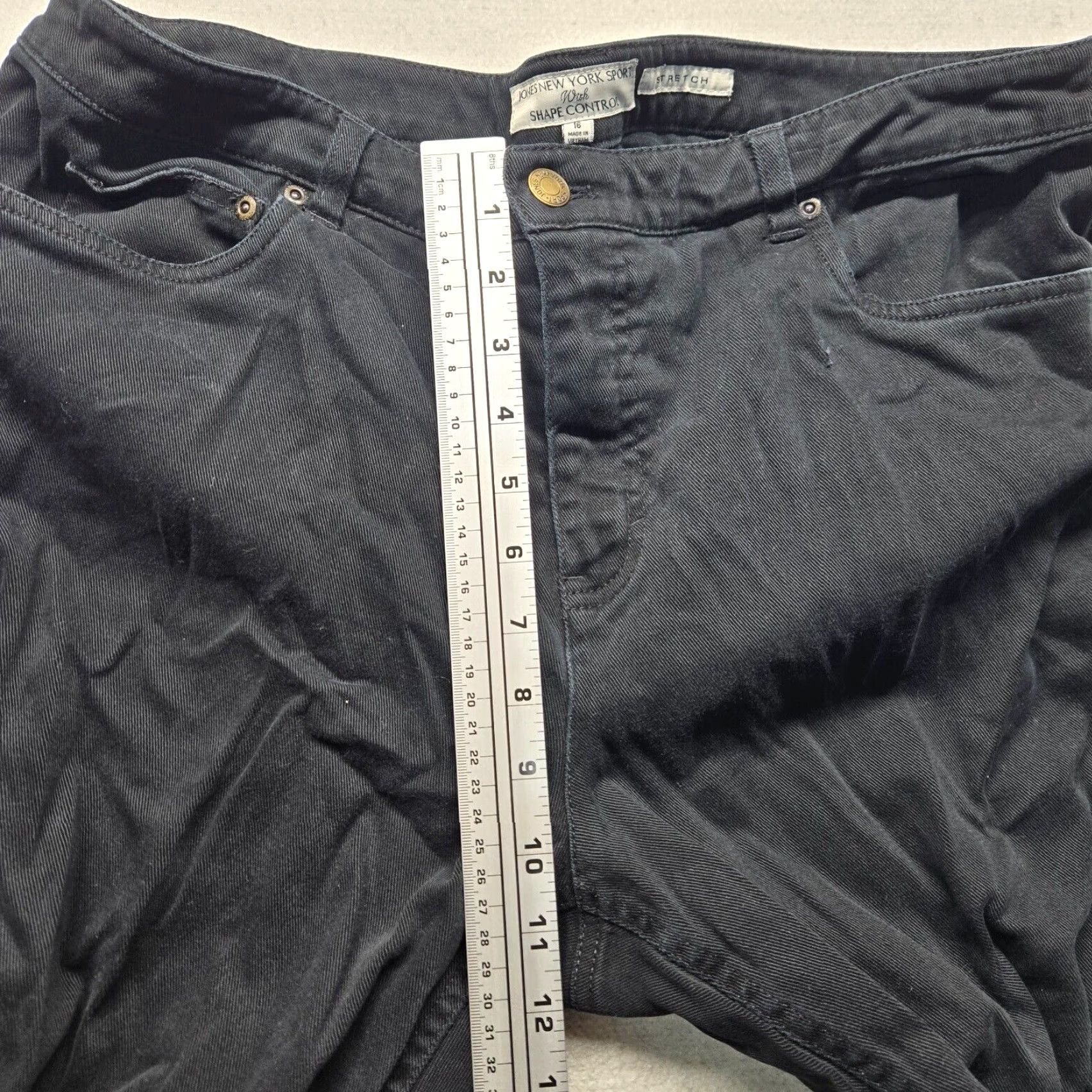 Jones New York Jones New York Sport Denim Pants - Women's Jeans with Stretch, Size 16, Black, Straight Leg, Regular, 16, Sport Theme, Women's Pants Size 38" / US 16 / IT 52 - 6 Thumbnail