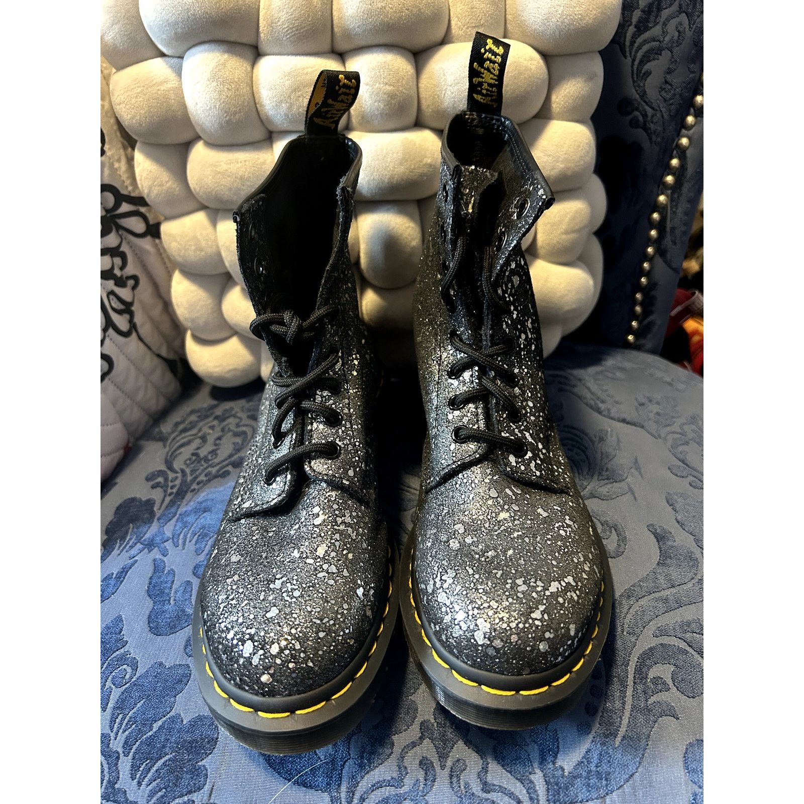 Dr. Martens Dr Martens Black Glitter 1460 Size 8/EU 39 Size US 8 / IT 38 - 3 Thumbnail