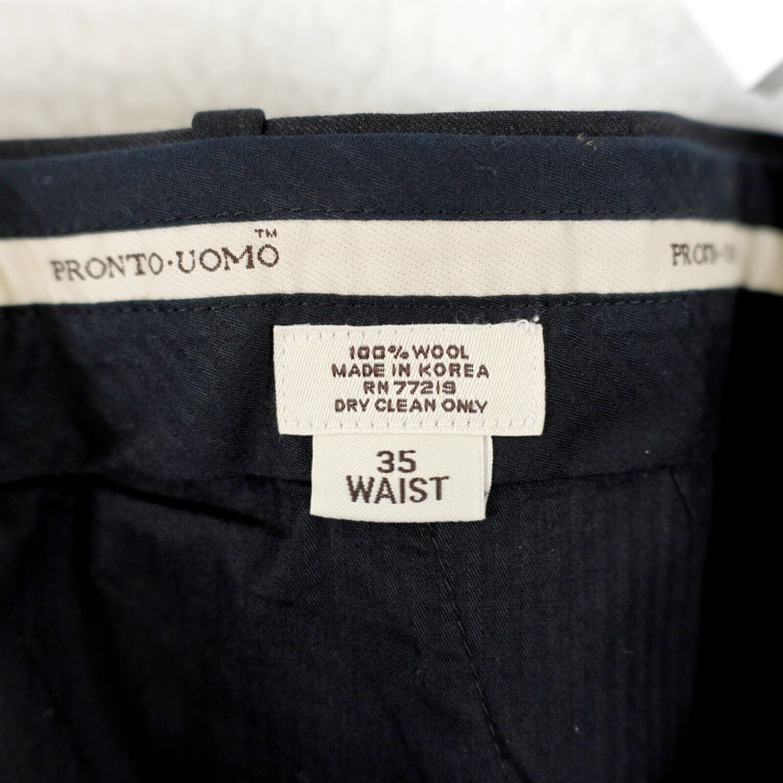Pronto Uomo Pronto Uomo Wool Blue Pleated Cuffed Mid Rise Dress Pants 38 Size 38R - 8 Thumbnail