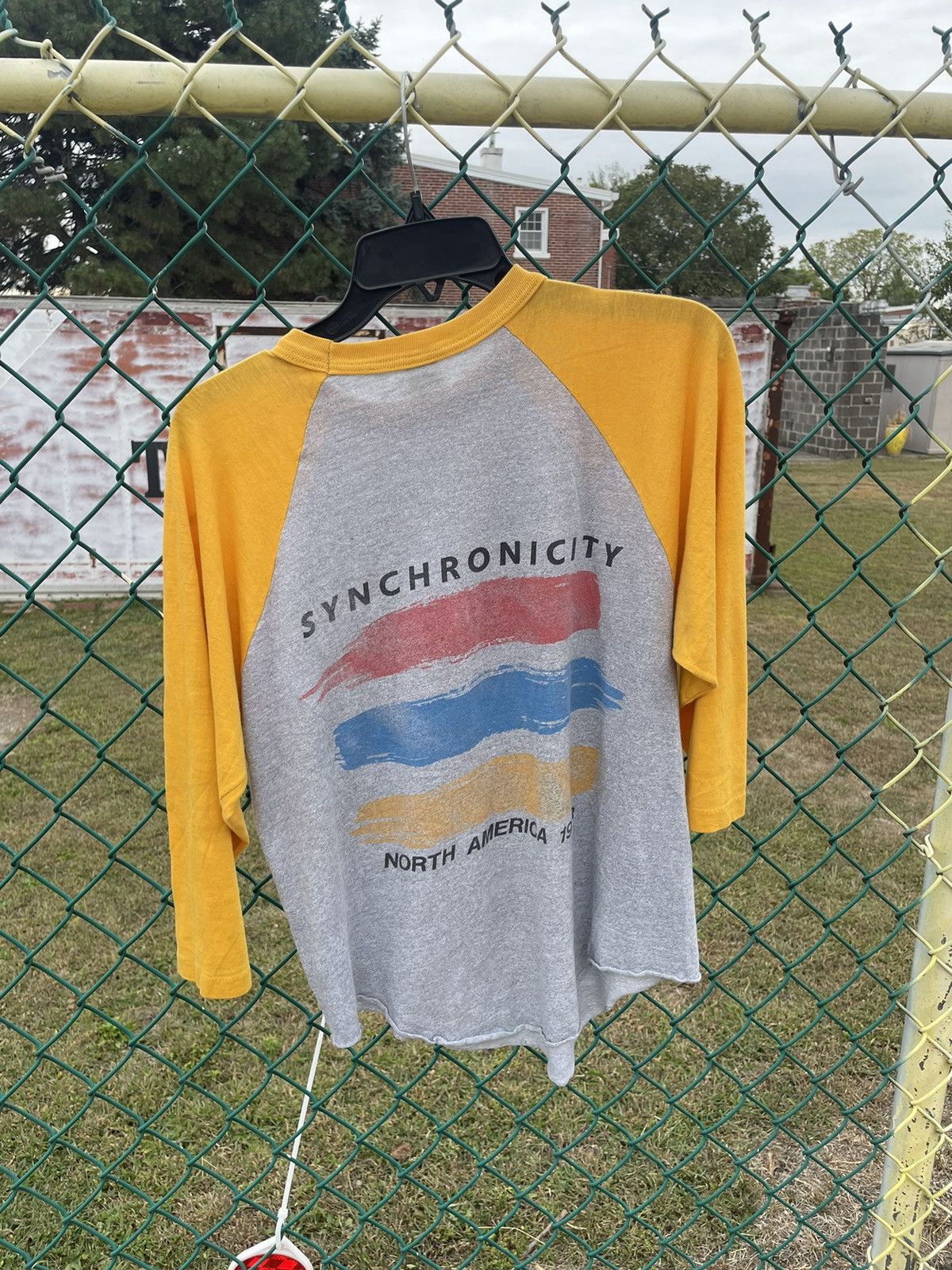 Band Tees × Vintage The Police 1983 Synchonicity Tour Raglan Grey & Yellow Size US M / EU 48-50 / 2 - 4 Thumbnail
