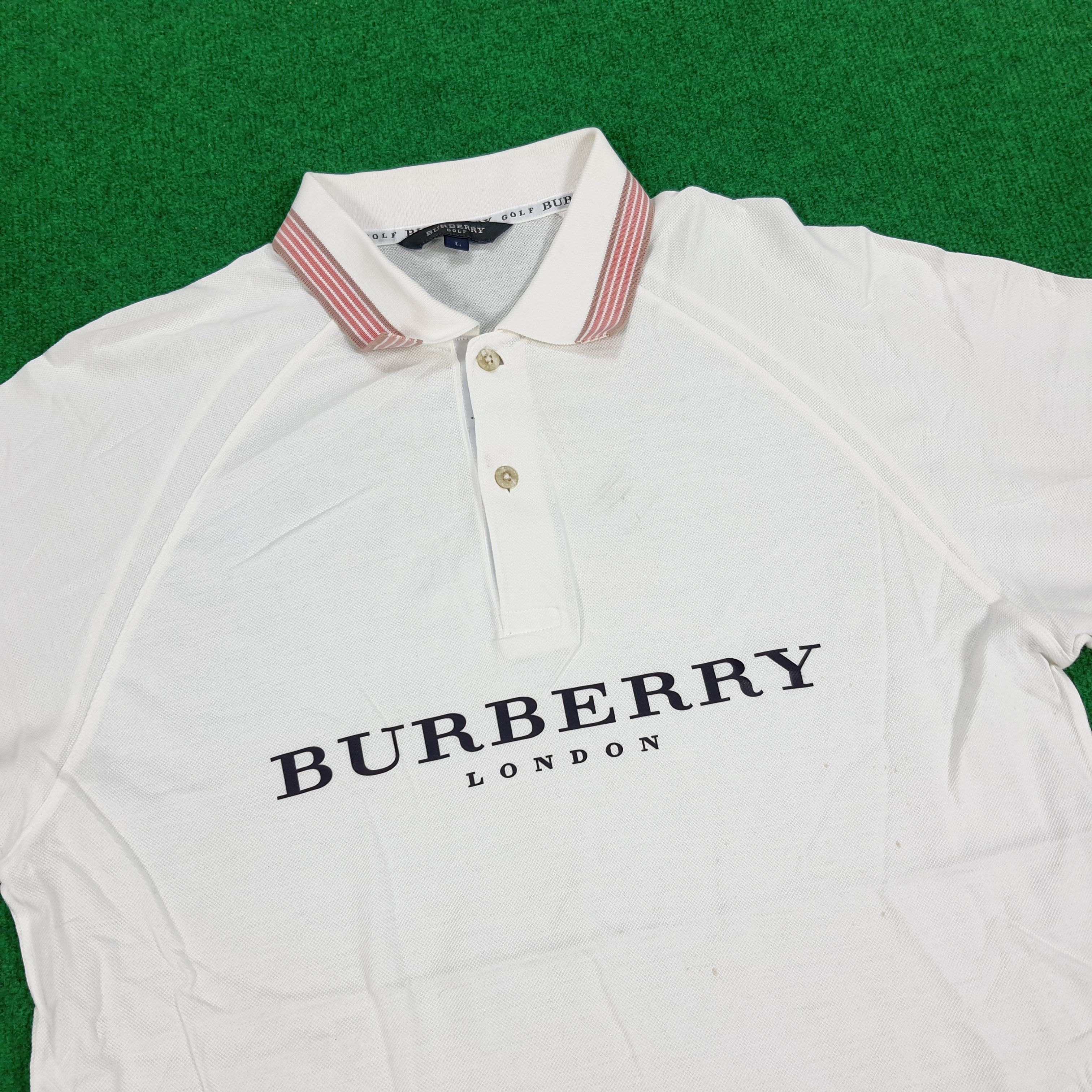 Burberry × Vintage Vintage Burberry Golf Custom Logo Polo Shirt Size US M / EU 48-50 / 2 - 2 Thumbnail