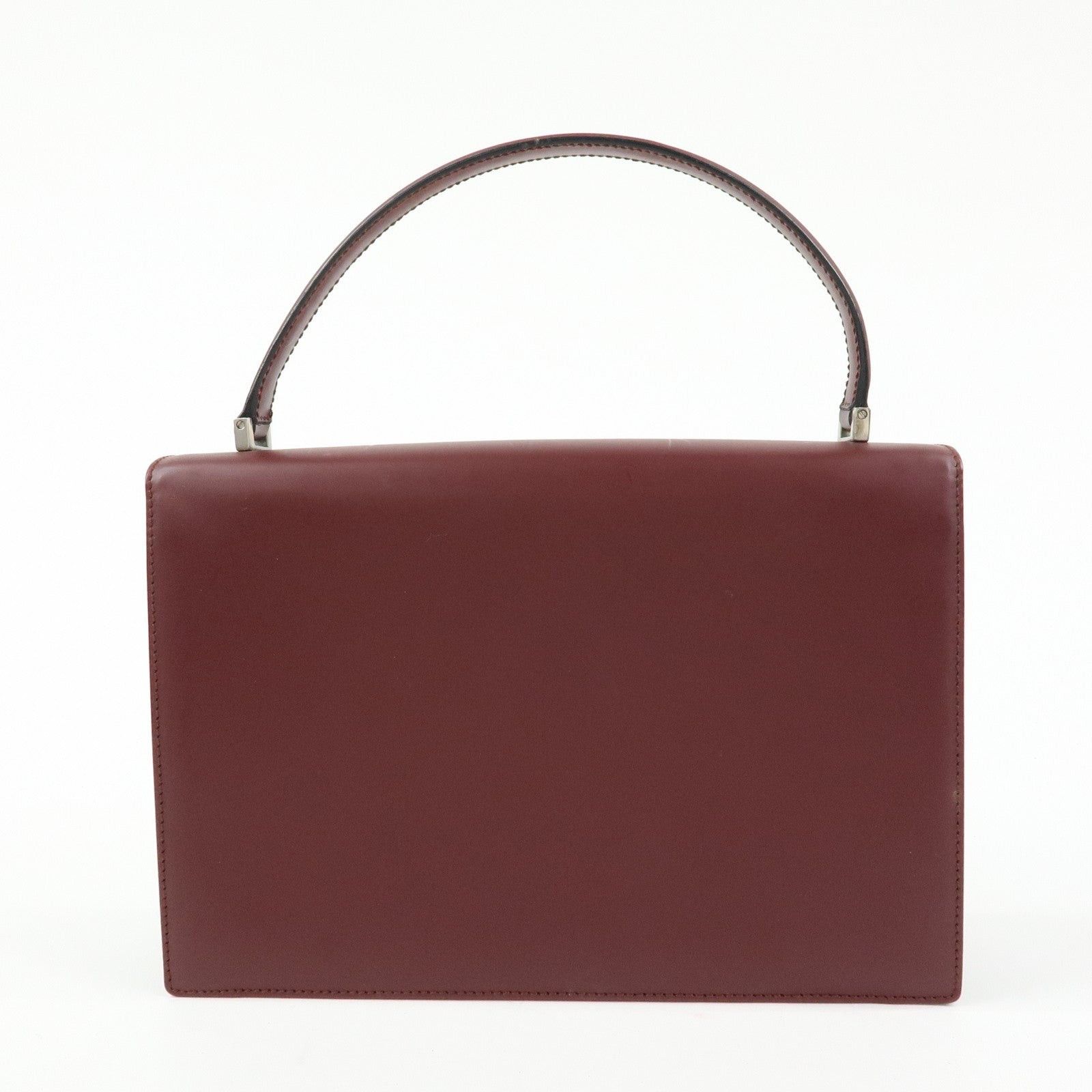 Salvatore Ferragamo Ferragamo Gancini Leather Top Handle Bag Burgundy Size ONE SIZE - 2 Thumbnail