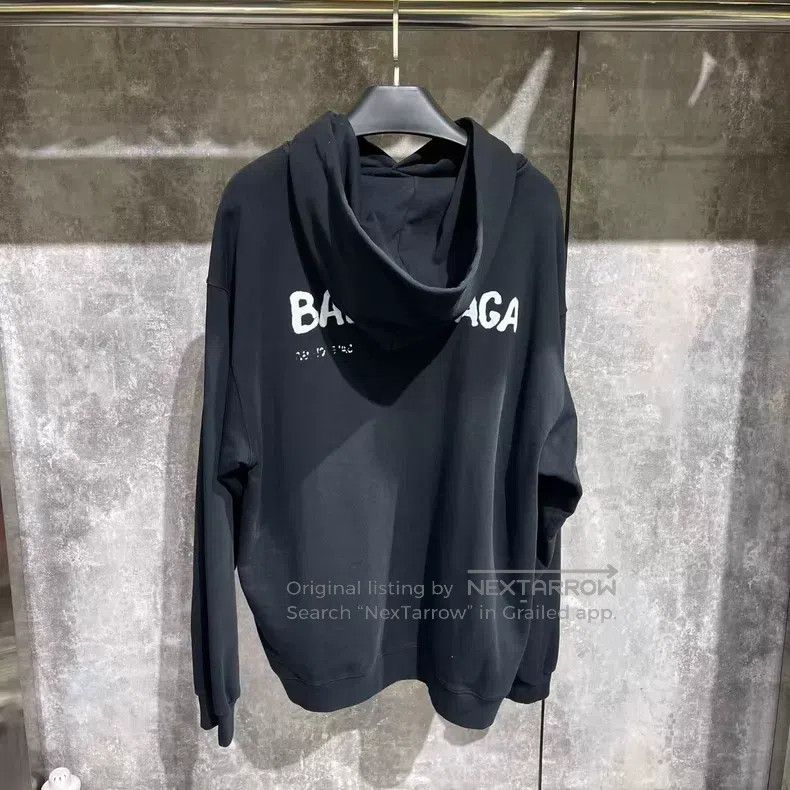 Balenciaga Balenciaga Graffiti Logo Hoodie Size US M / EU 48-50 / 2 - 2 Thumbnail