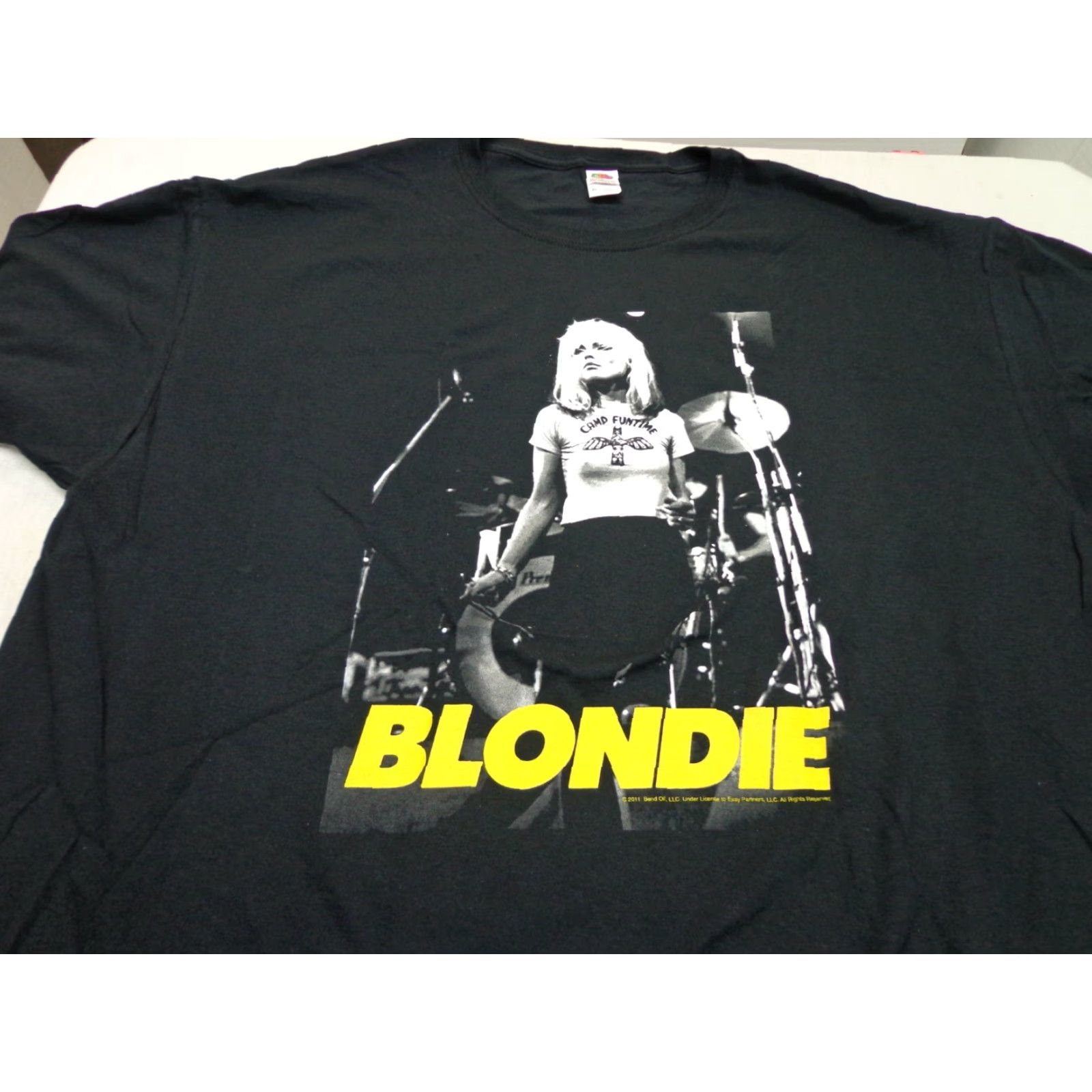 Fruit Of The Loom Blondie T-Shirt Licensed Rock N Roll Music Band Retro New XL Black Crew Neck Short Sleeve 100% Cotton Graphic Tee Mens Size US XL / EU 56 / 4 - 2 Thumbnail