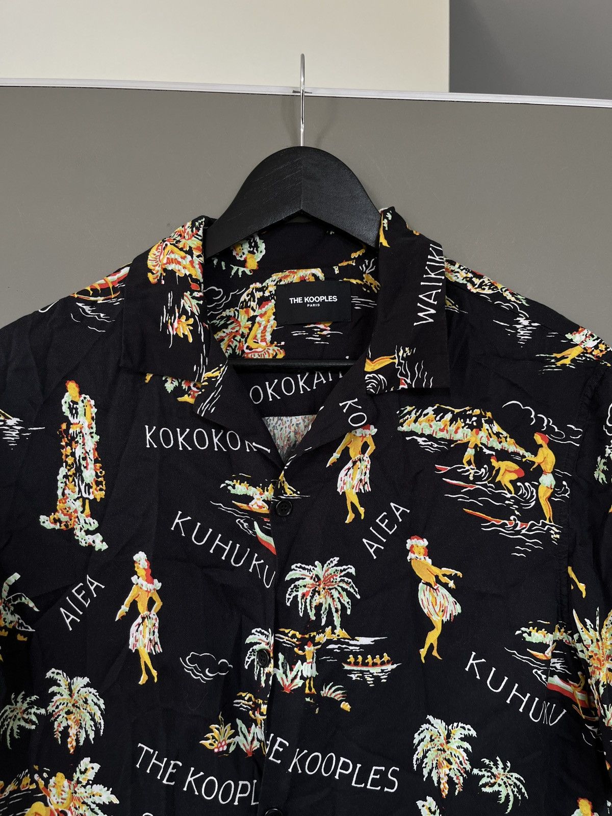 The Kooples The Kooples Black Aloha Hawaii Shirt Size US S / EU 44-46 / 1 - 3 Thumbnail