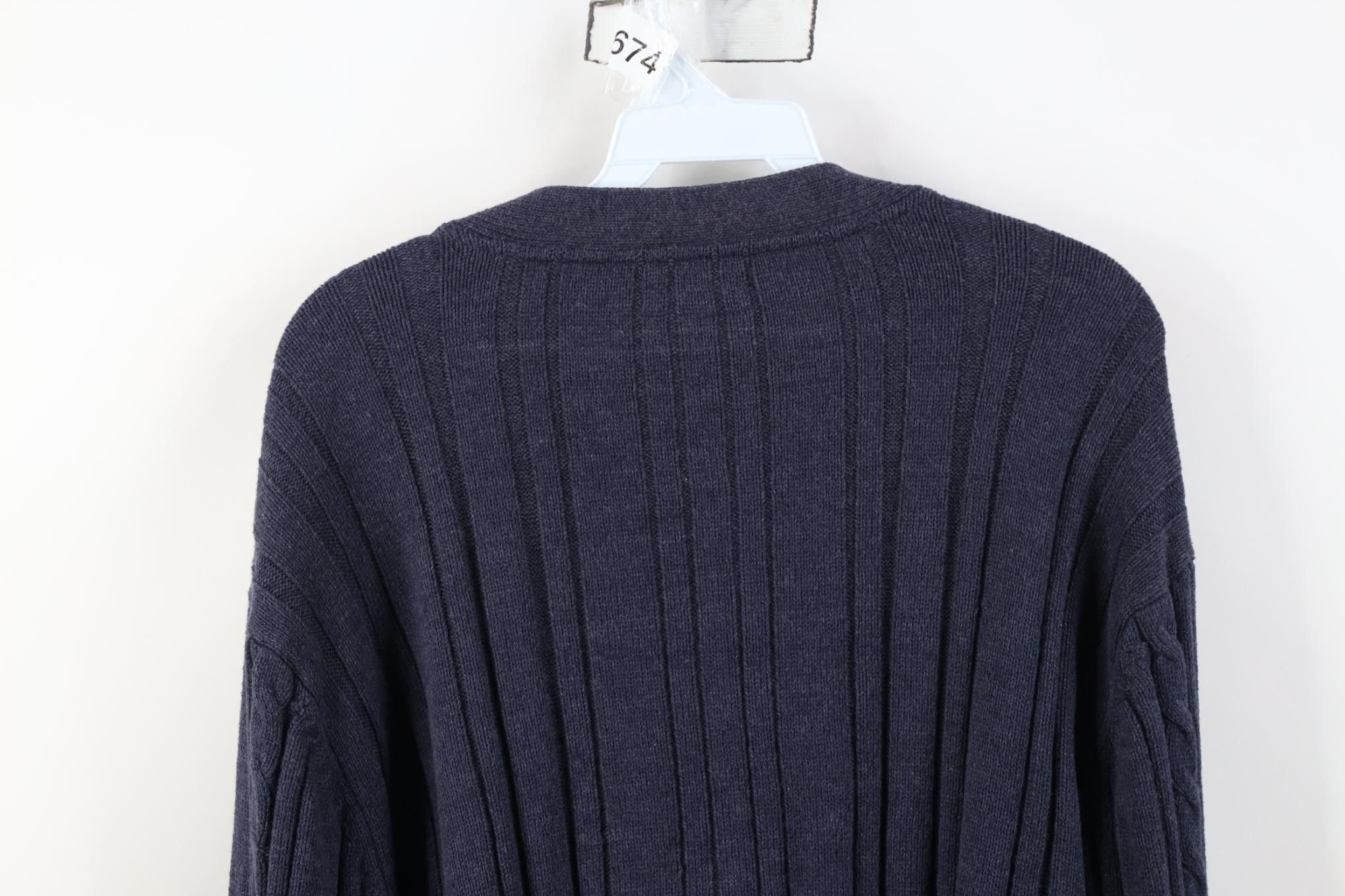Vintage Vintage 90s Streetwear Chunky Cable Knit Cardigan Sweater Size US L / EU 52-54 / 3 - 12 Thumbnail