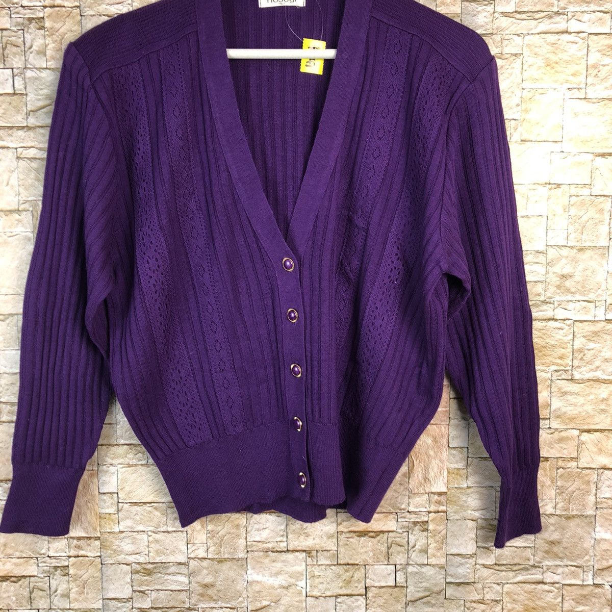 Homespun Knitwear × Japanese Brand Kosugi Purple vintage Cardigan Knitwear #A847 Size L / US 10 / IT 46 - 3 Thumbnail