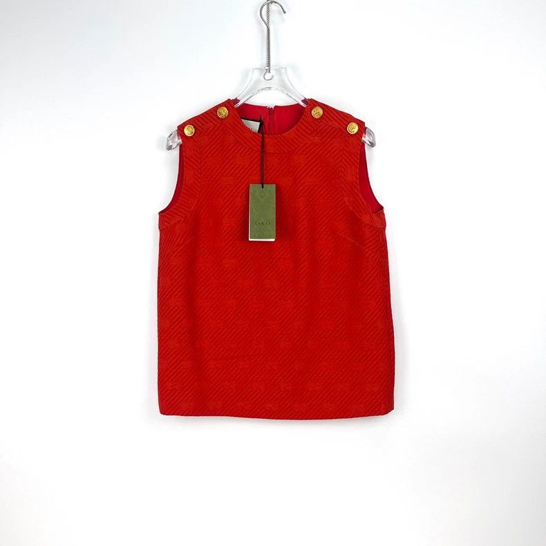 Gucci Gucci Red full logo wool mulberry silk vest 2502-Nextarrow Size US XS / EU 42 / 0 - 3 Thumbnail