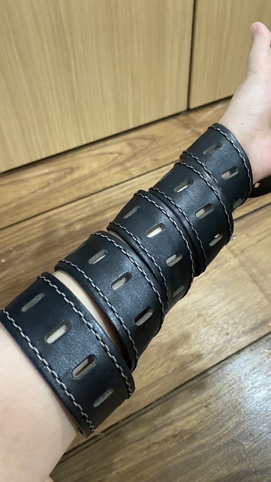 Leather × Vintage Y2K belt vintage leather black Size ONE SIZE - 2 Thumbnail