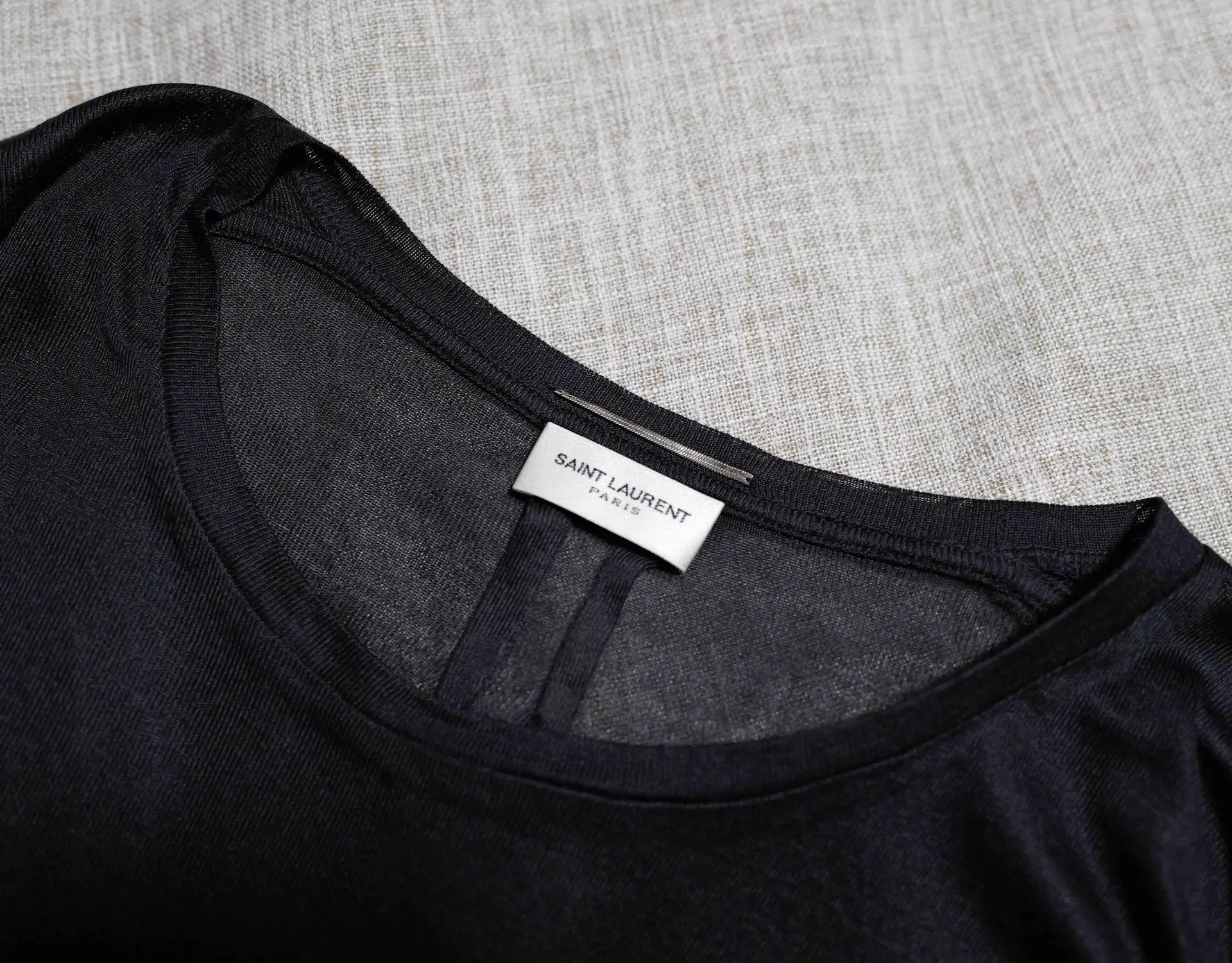 Saint Laurent Paris SLP 13AW Runway Black Silk Long Sleeve Pocket T-Shirt Size US S / EU 44-46 / 1 - 3 Thumbnail