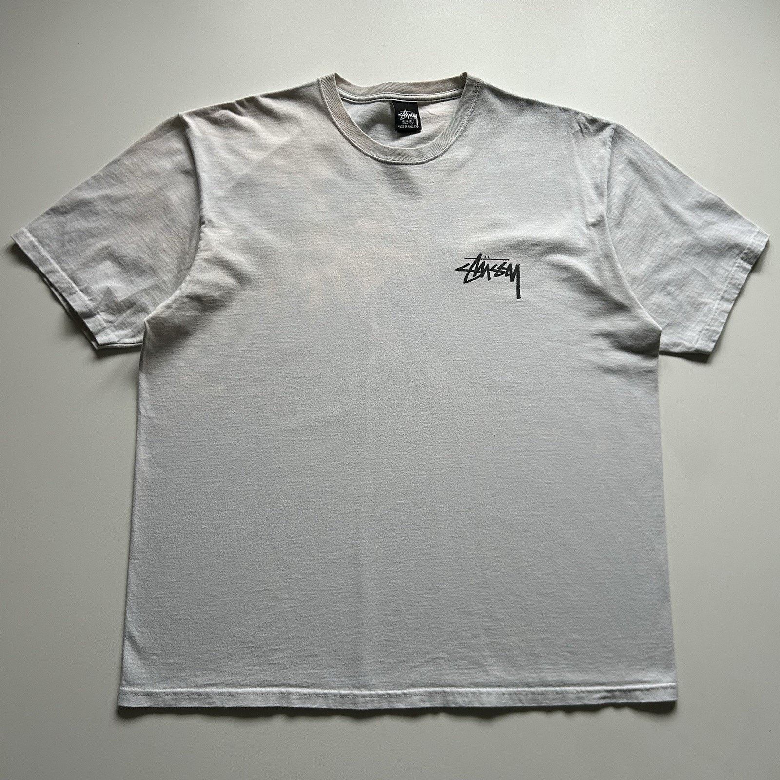 Stussy × Vintage Stussy Shirt 8 Ball Cherries Logo T-Shirt White XL Bleached Size US XL / EU 56 / 4 - 3 Thumbnail