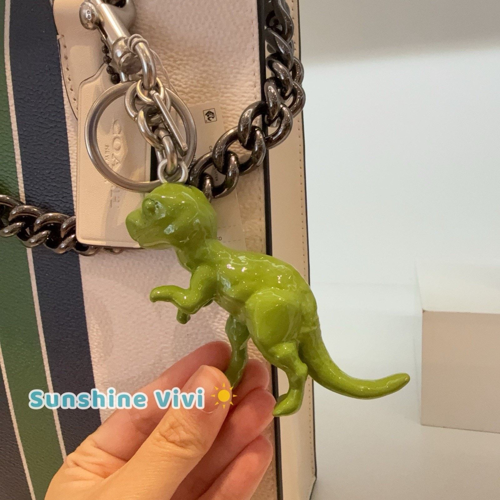 Coach NWT COACH T Rex Bag Charm Silver/Green CAX75（no bag） Size ONE SIZE - 2 Thumbnail