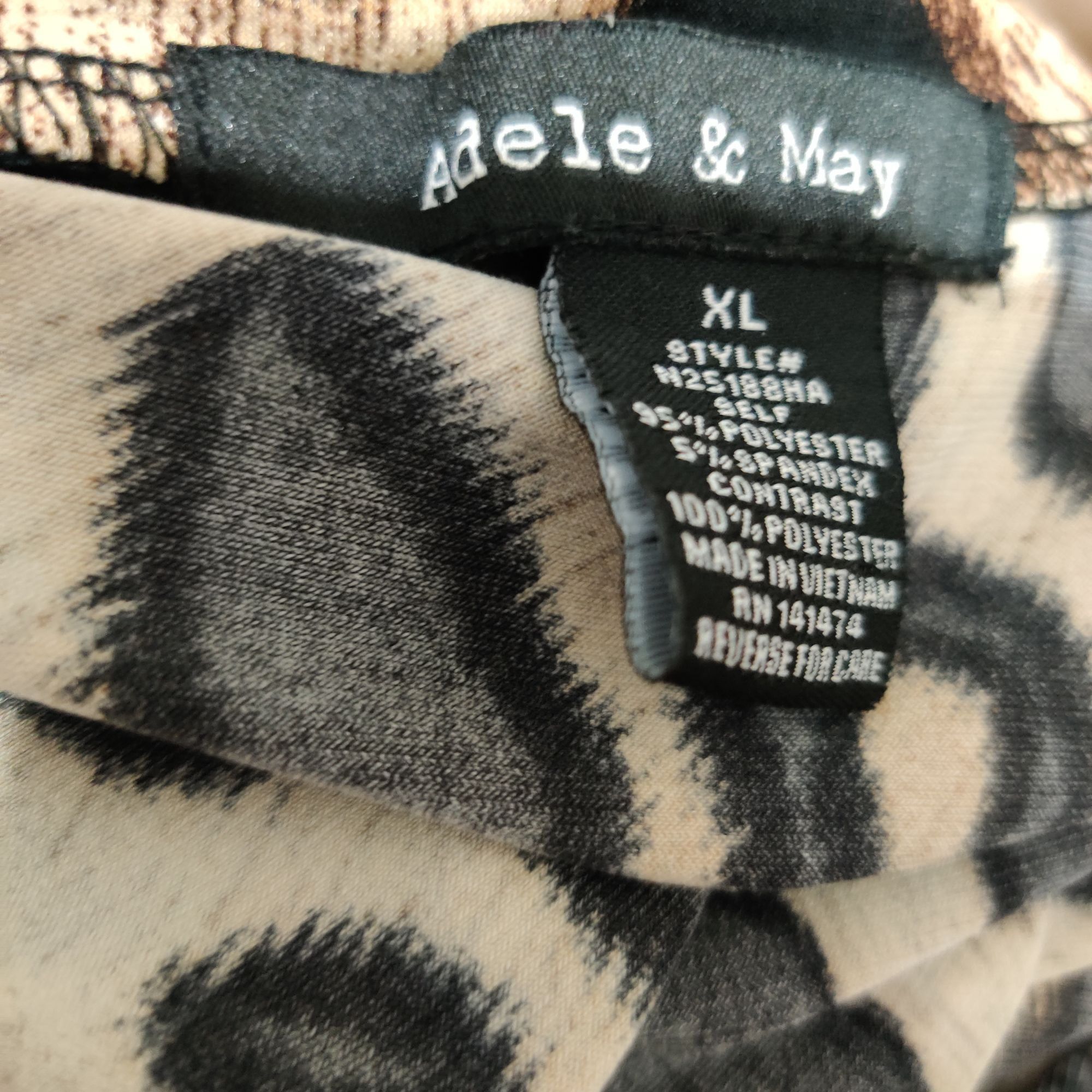Other Adele & May Womens Blouse Leopard Print Sheer Black Pleated Size XL / US 12-14 / IT 48-50 - 5 Thumbnail