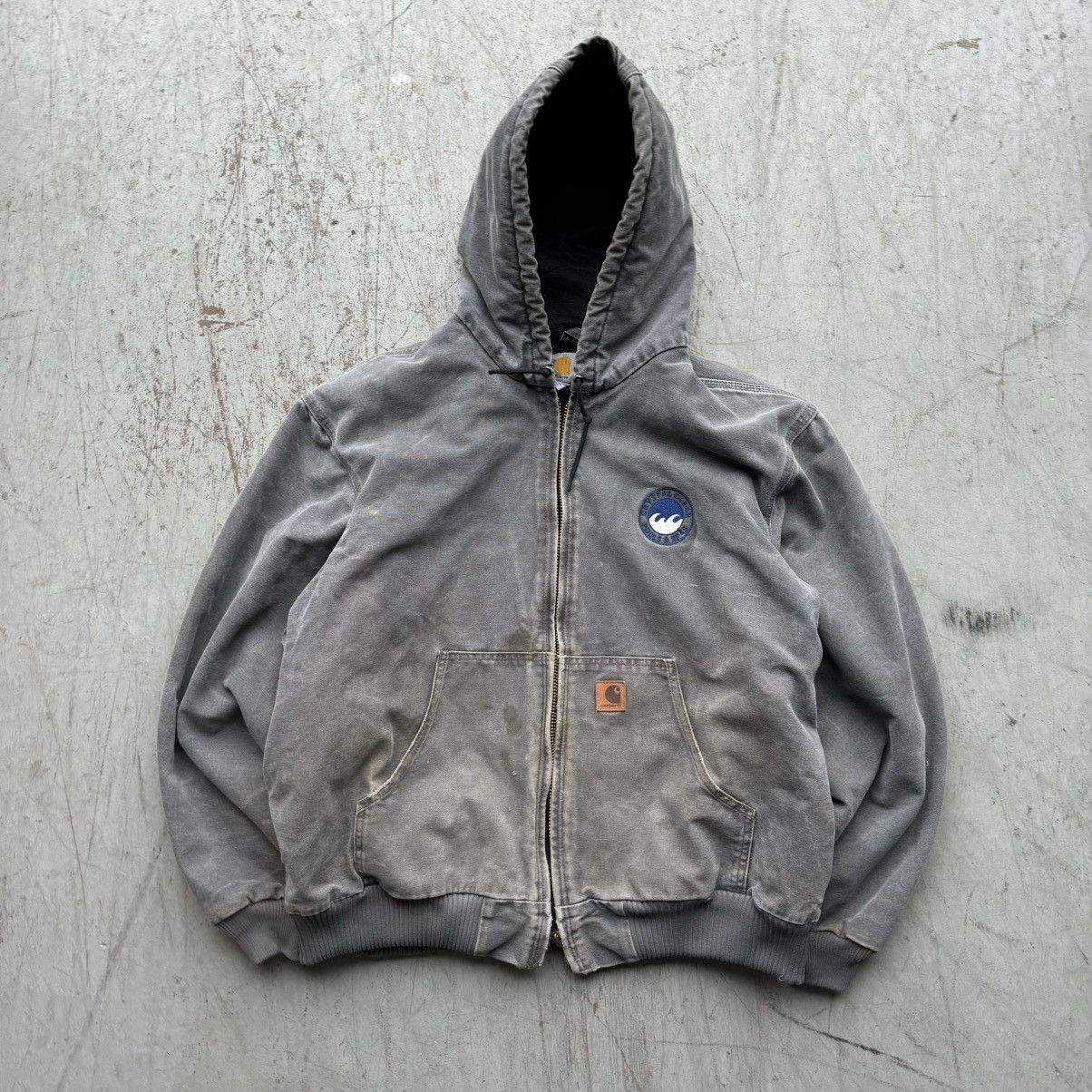 Carhartt × Vintage Carhartt 90’s Vintage J130 Jacket Gray Faded Hooded Size US XL / EU 56 / 4 - 1 Thumbnail