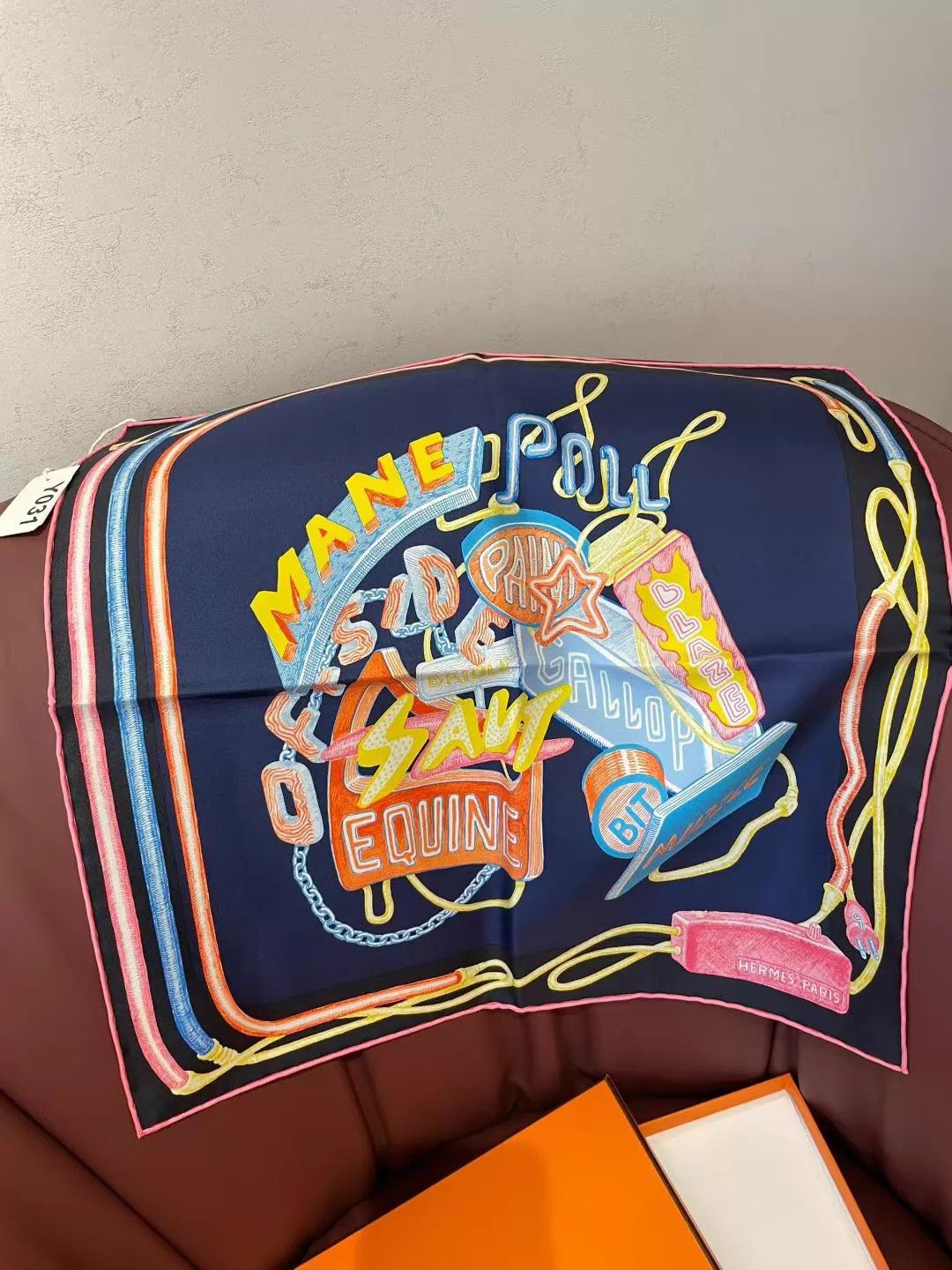 Hermes Hermes Prism of Horses Neon Silk Scarf 45cm Size ONE SIZE - 1 Thumbnail