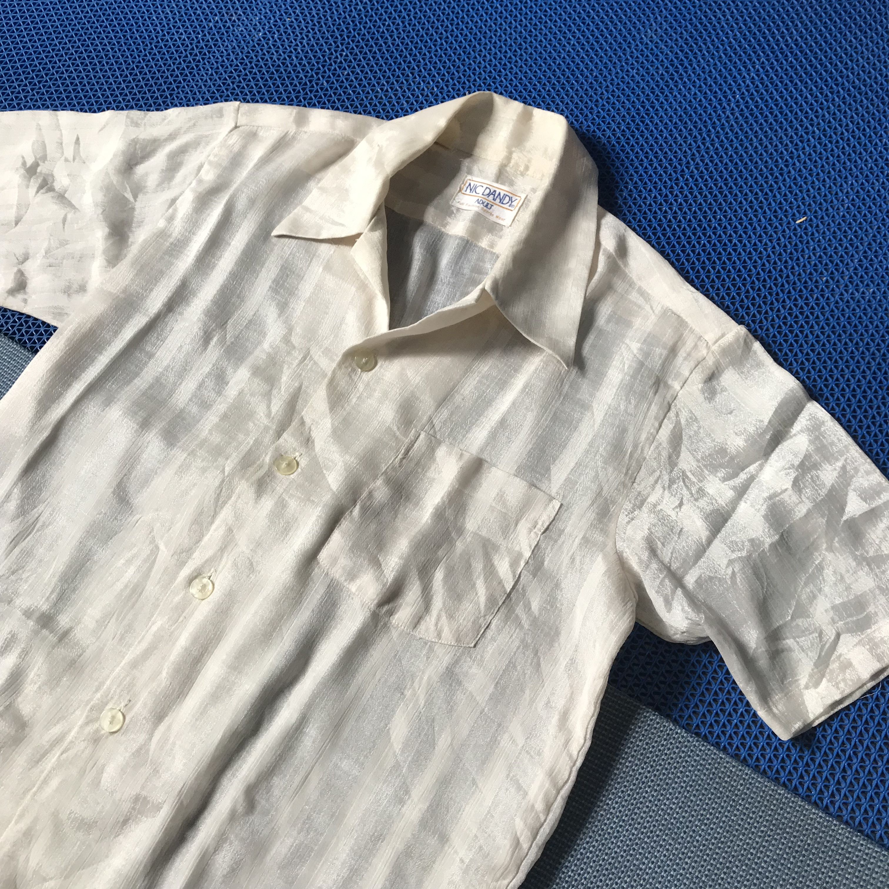 Dandy's Vintage Nic Dandy shirt sheer top transparent Open Colar Size US M / EU 48-50 / 2 - 3 Thumbnail