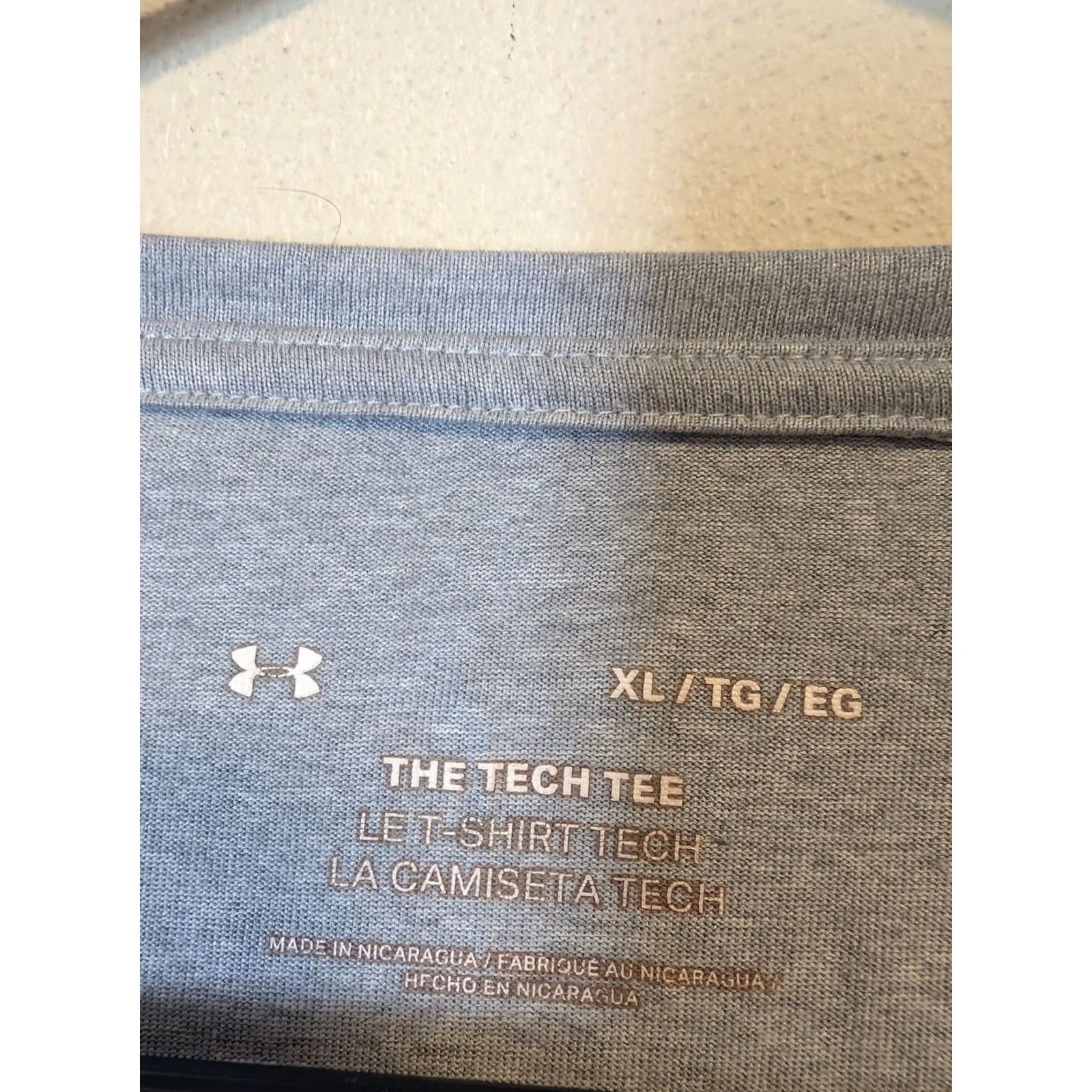 Under Armour Under Armour Men's TECH TEE Short Sleeve Performance Shirt XL Heather Gray Size US XL / EU 56 / 4 - 2 Thumbnail