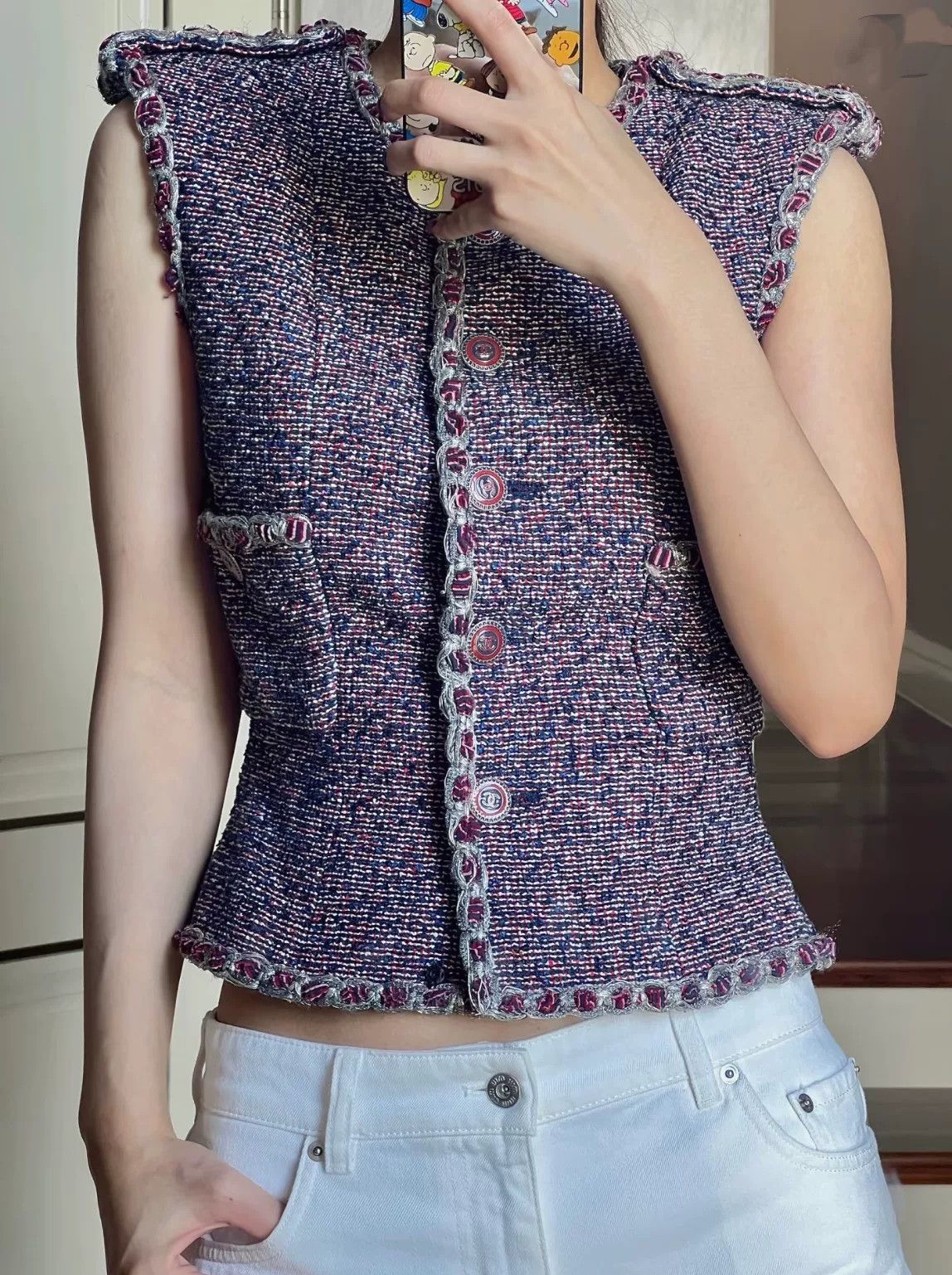 Chanel Chanel 16P Purple Tweed Vest Size XXS / US 00 / IT 34 - 1 Thumbnail