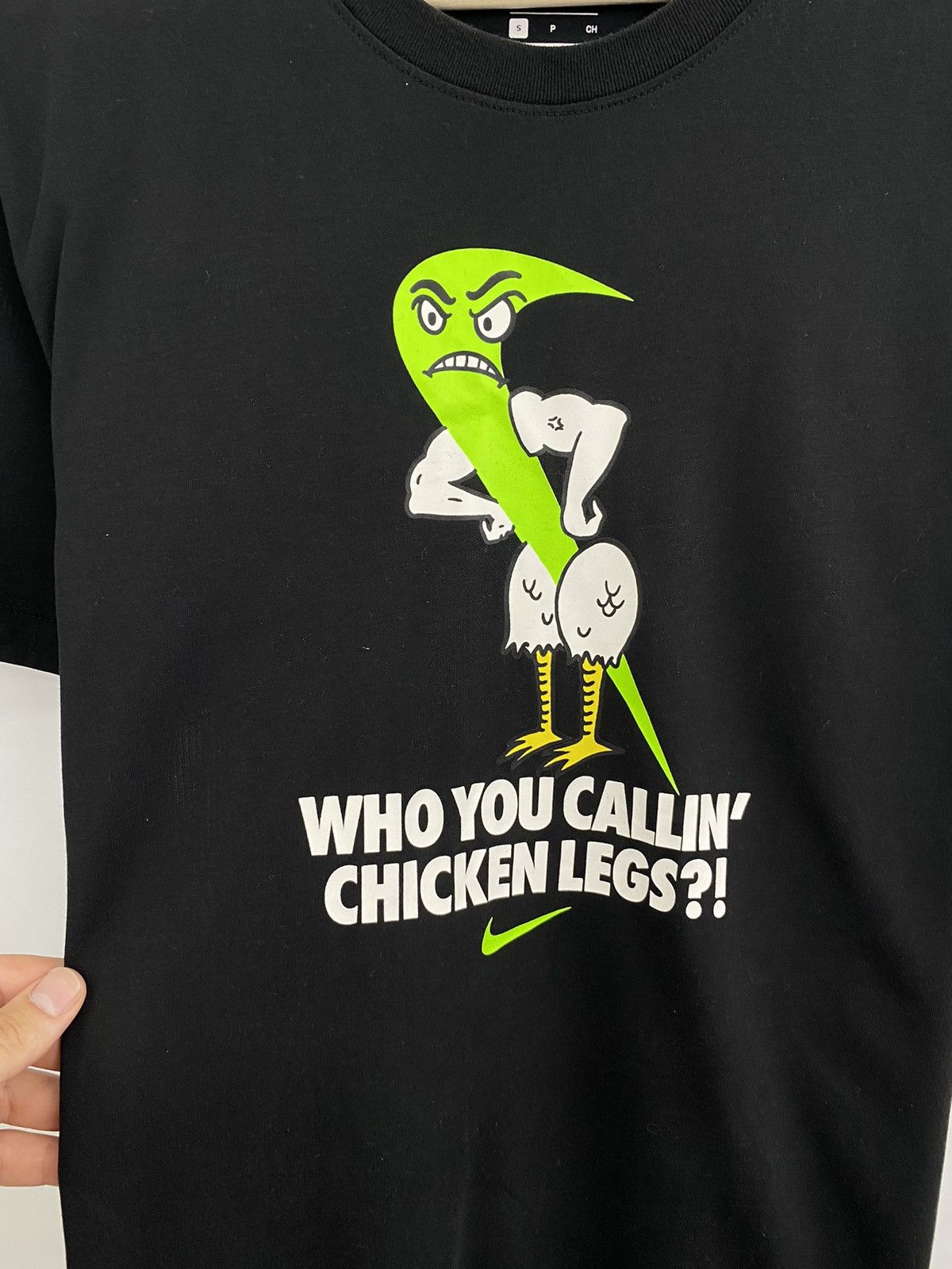 Nike 🇺🇸 Nike Who You Calling Chicken Legs?! Humor Rare T-Shirt Y2K Size US S / EU 44-46 / 1 - 4 Thumbnail