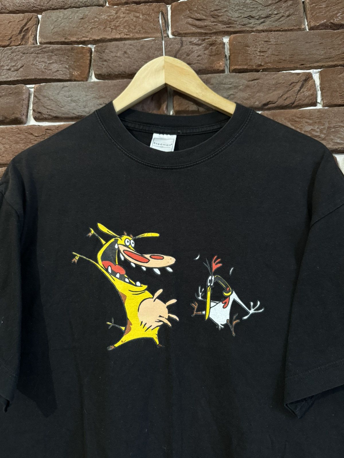 Cartoon Network Vintage 00s Cow And Chicken Movie Cartoon Y2K L Black Tee Size US L / EU 52-54 / 3 - 3 Thumbnail