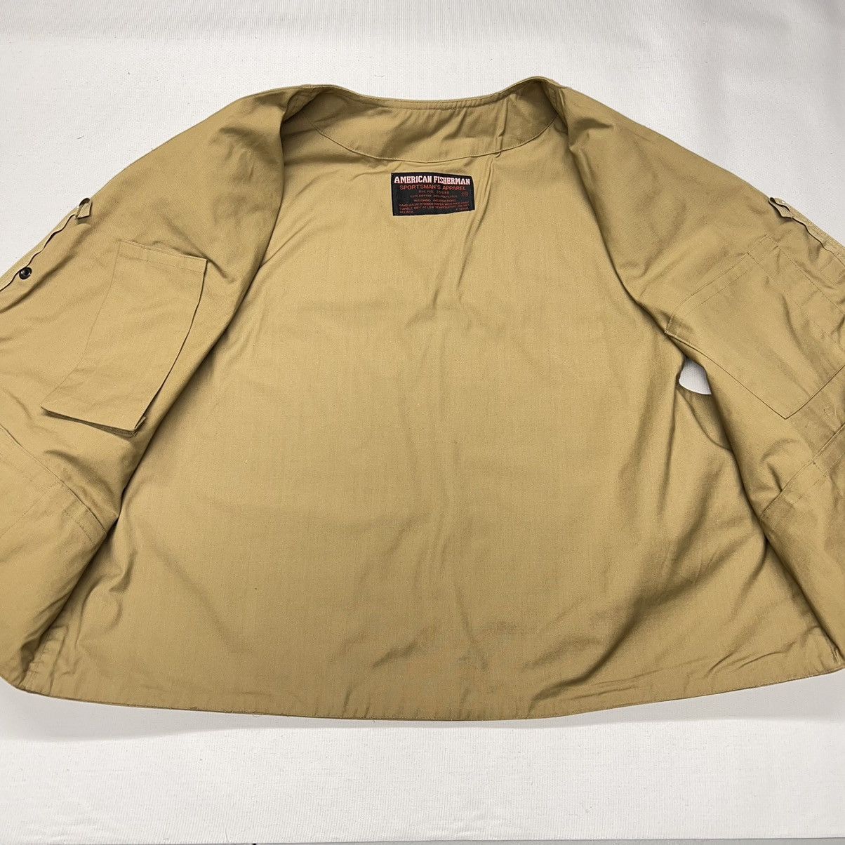 Vintage VTG American Fisherman Vest Khaki Fishing Pocket Hunting Zip Size US S / EU 44-46 / 1 - 8 Thumbnail