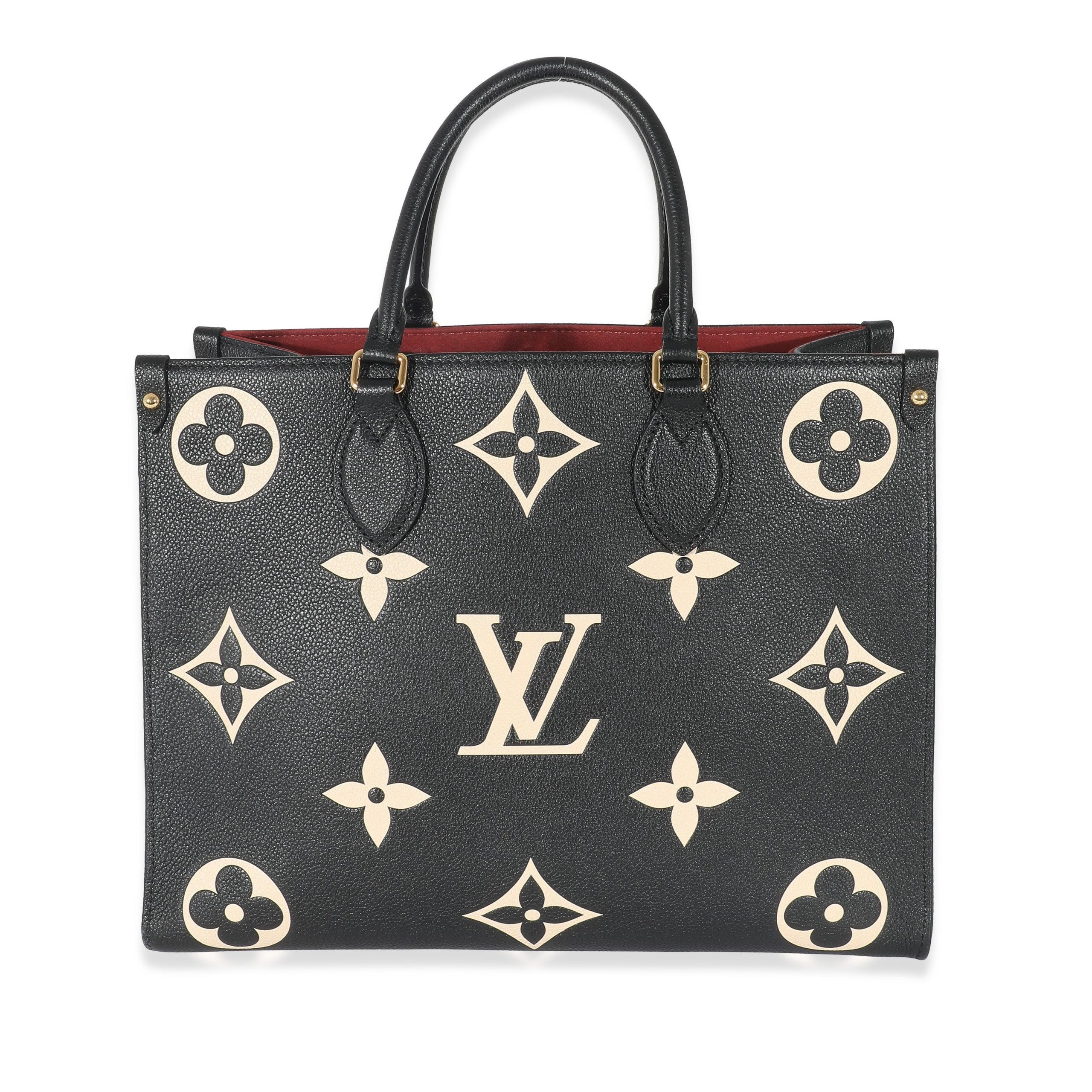 image of Louis Vuitton Black Beige Monogram Empreinte Onthego Mm, Women's