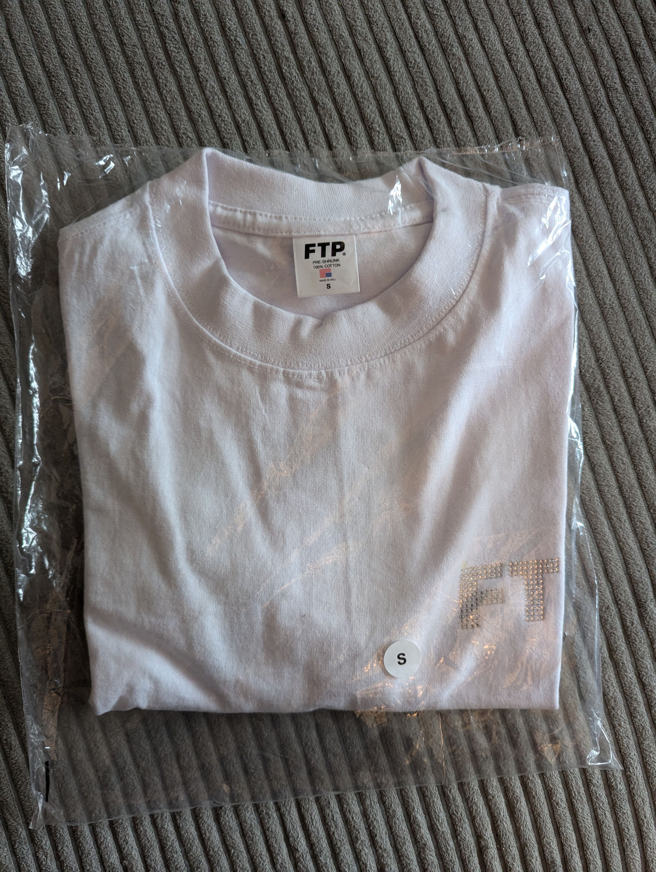 Fuck The Population Rhinestone logo tee (white) FTP | Grailed