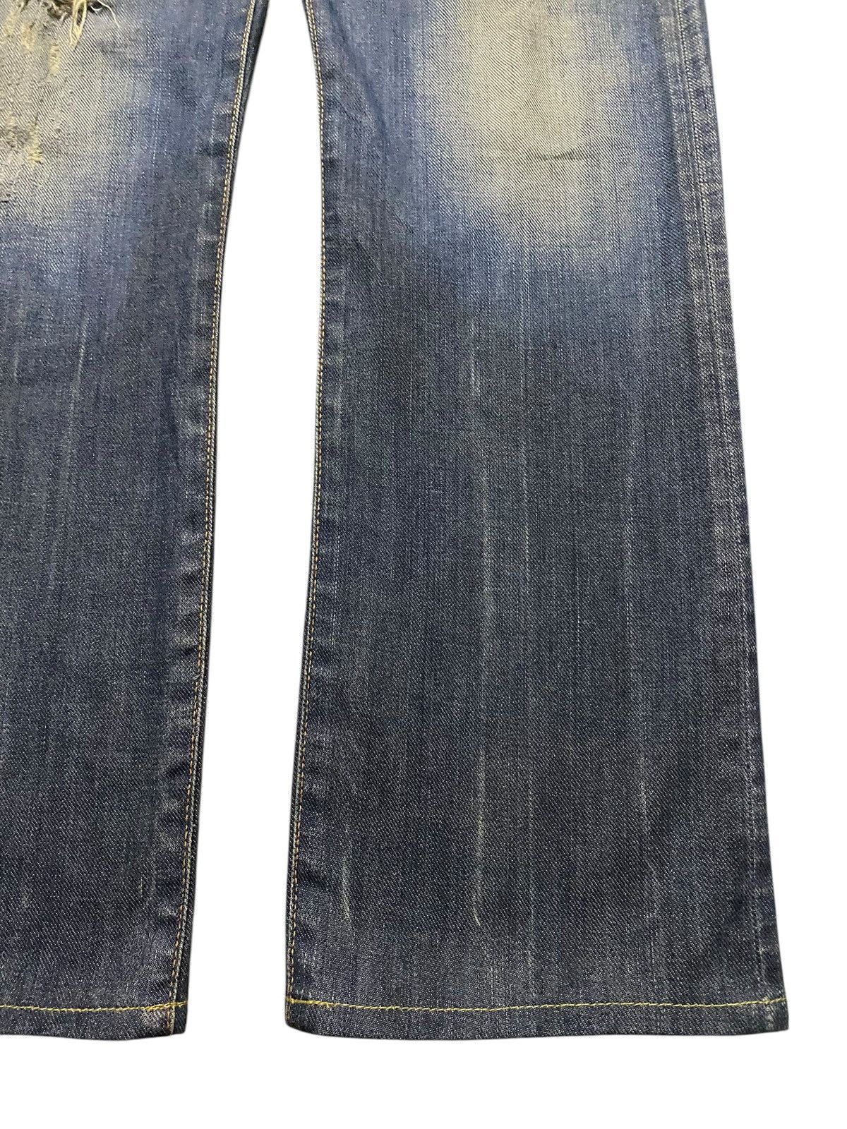 Edwin Vintage Edwin 503R Blue Trip Grunge Distressed Loose Jeans Size US 33 - 8 Thumbnail