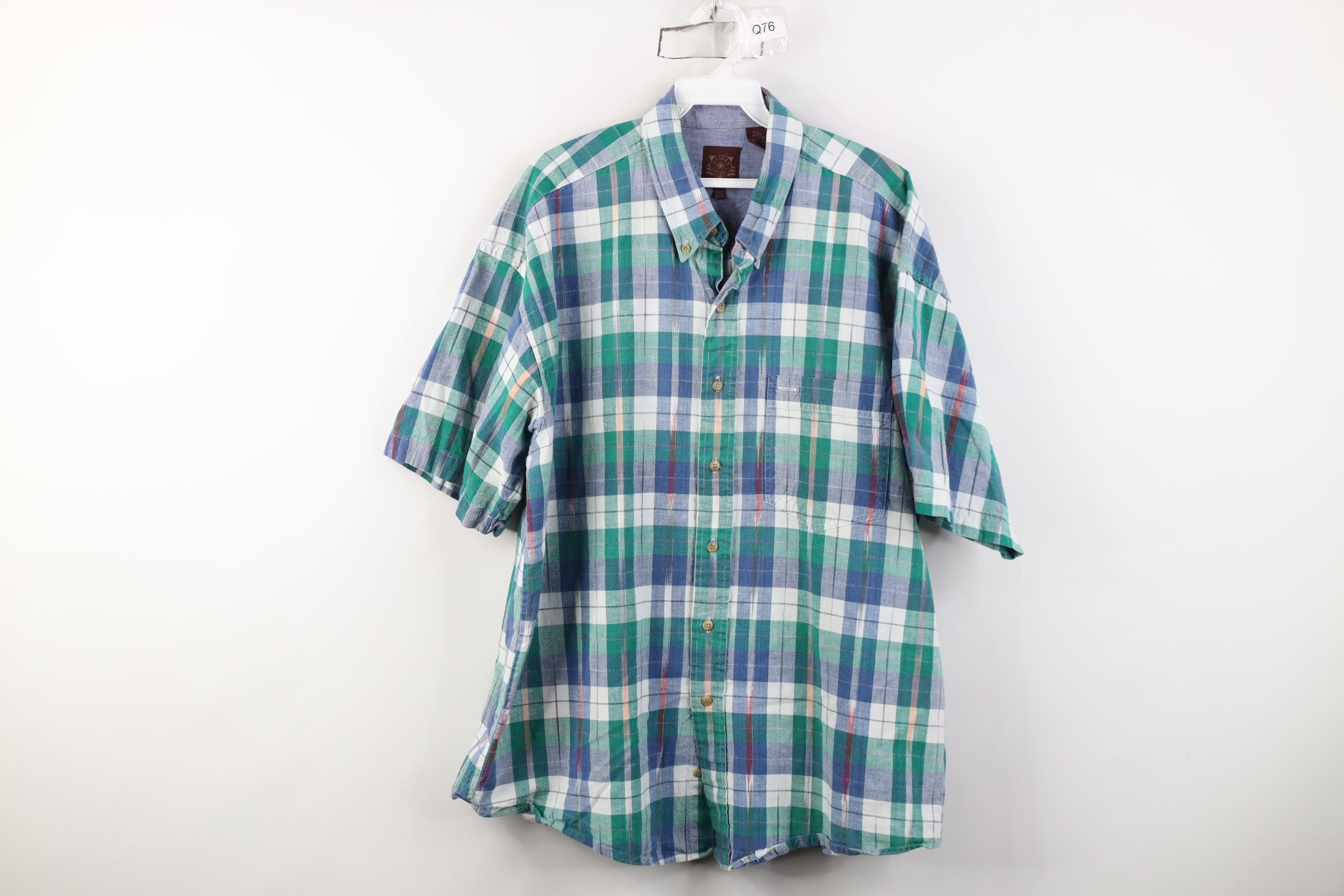 Vintage Vintage 90s Streetwear Madras Short Sleeve Button Down Shirt Size US XL / EU 56 / 4 - 1 Thumbnail