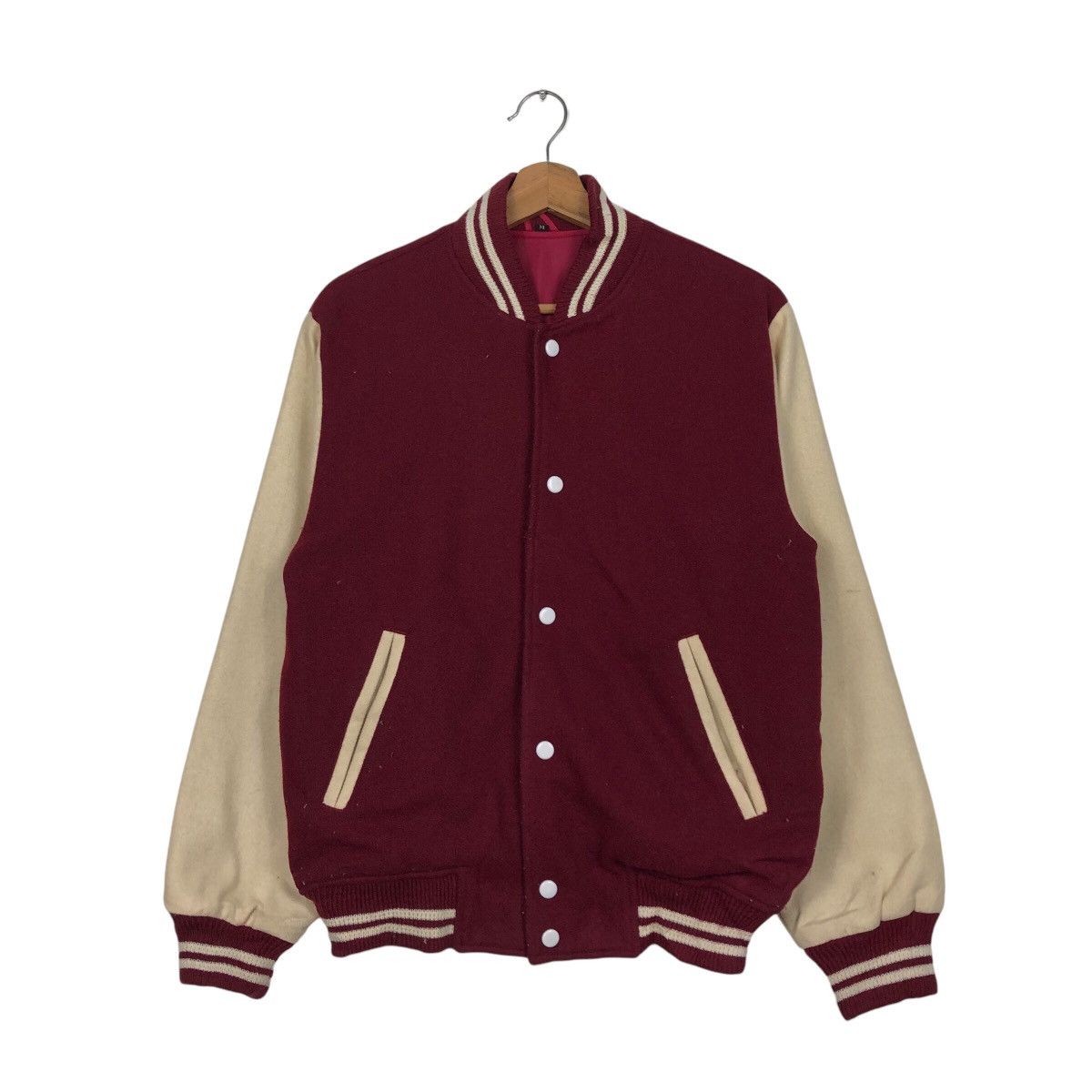 Japanese Brand × Vintage 📌Vintage Varsity Jacket Unknown Brand Issey Miyake Size US M / EU 48-50 / 2 - 2 Thumbnail