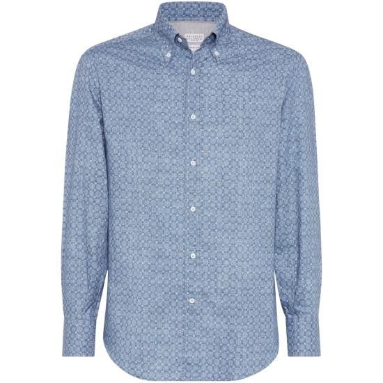 Brunello Cucinelli BRUNELLO CUCINELLI Men Long Tops MM6940038 C004 BLUE Size US M / EU 48-50 / 2 - 1 Thumbnail