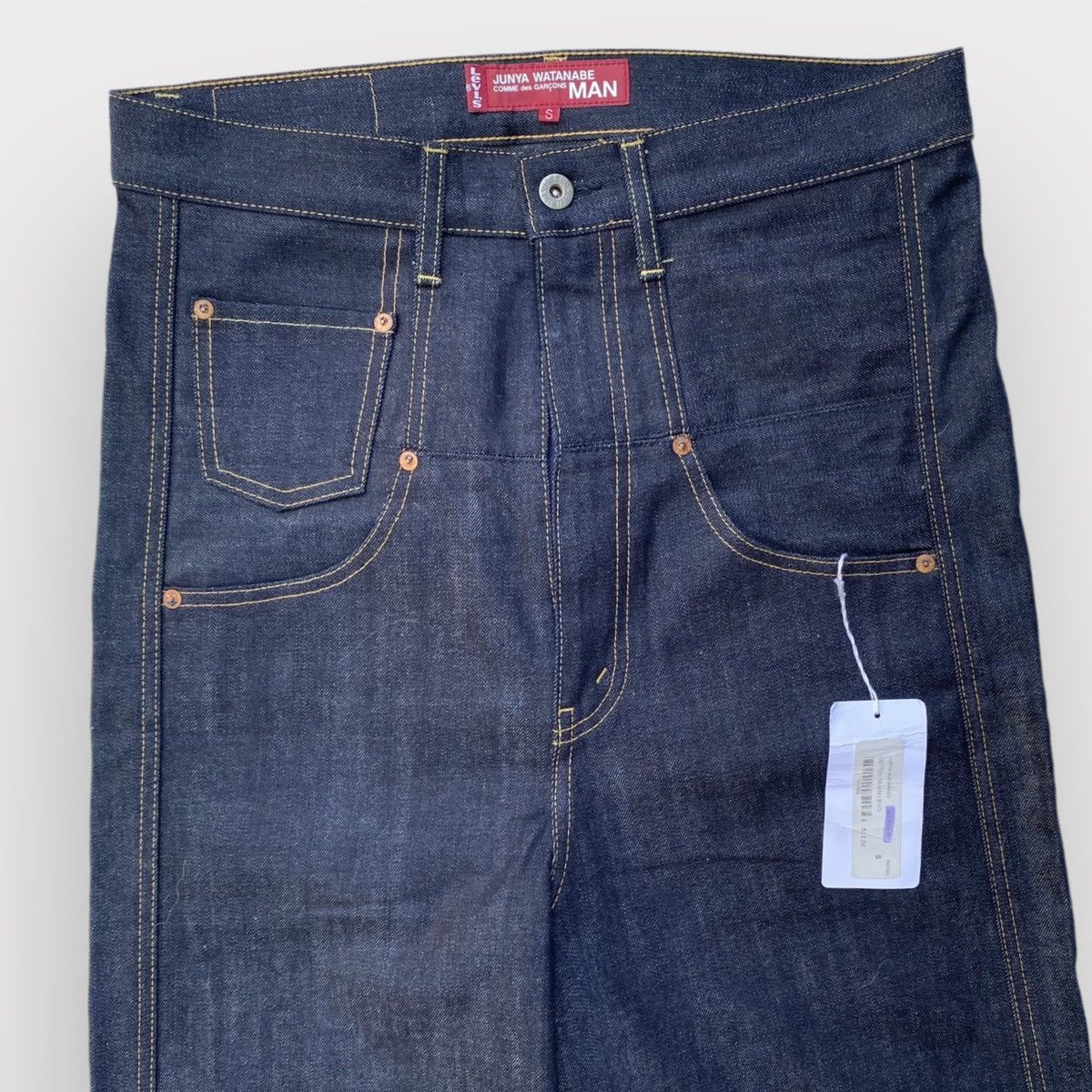 image of Comme Des Garcons x Junya Watanabe Fall 2017 Runway Extra High Rise Jeans Levi’S Collab in Blue (Si
