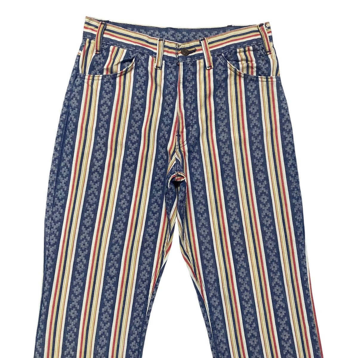 Levi's Vintage 70s Levis Big E Native Stripe Patern Flare Jeans Size US 29 - 3 Thumbnail