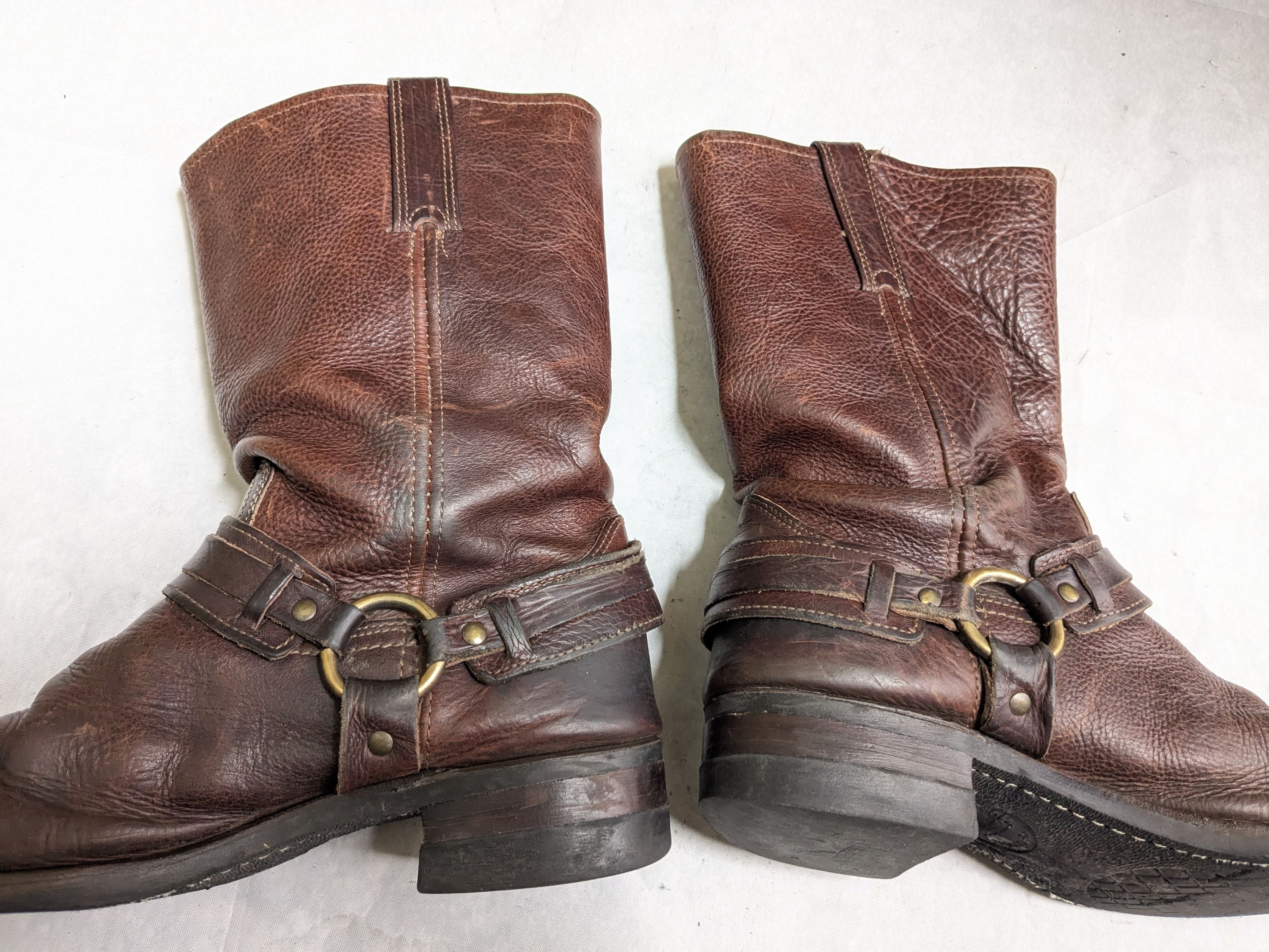 Frye Frye Harness Boots Brown Leather 11 M Buckle Size US 11 / EU 44 - 11 Thumbnail