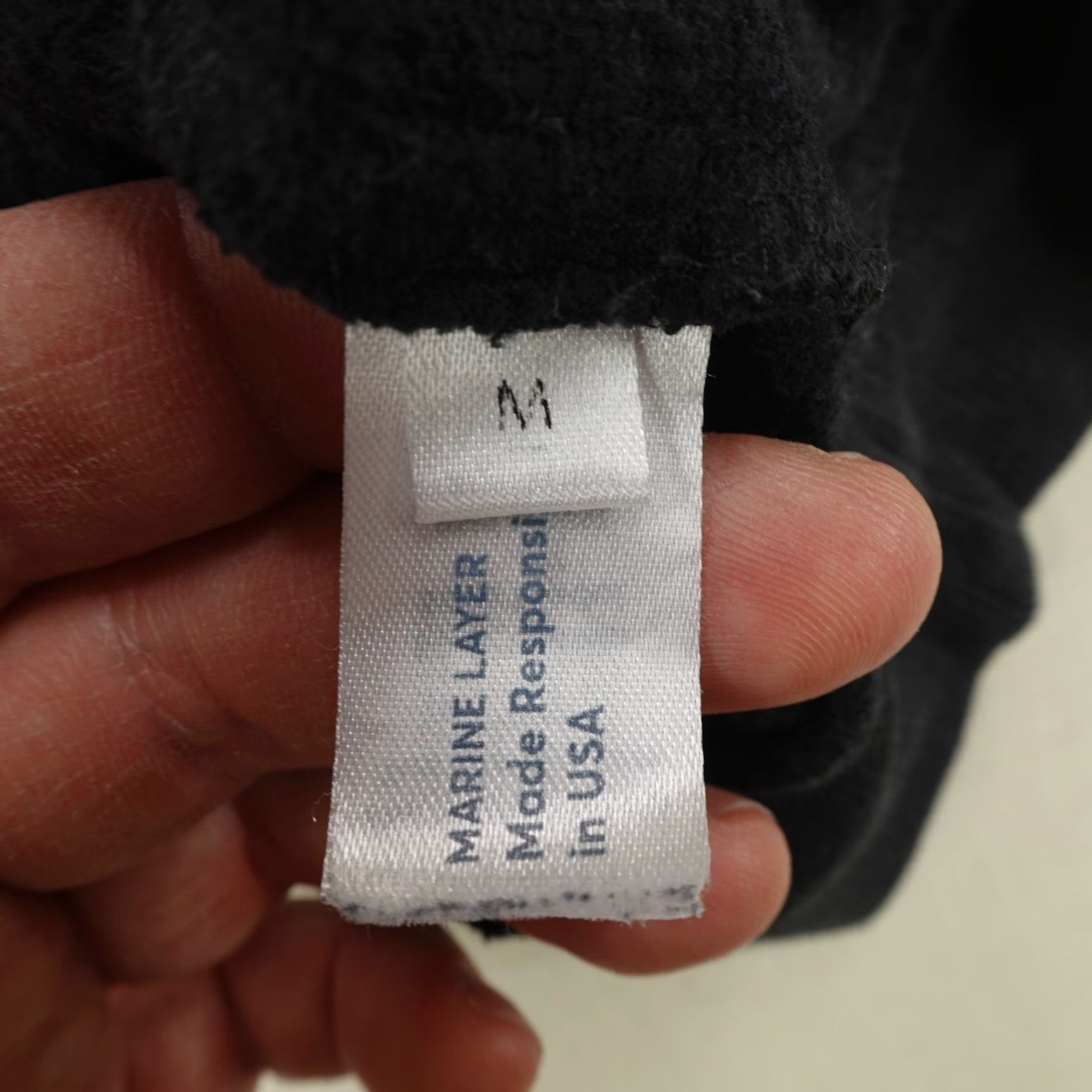 Marine Layer VINTAGE Marine Layer Hoodie Pullover Mens Large Black Solid USA Beach Outdoor Size US L / EU 52-54 / 3 - 6 Thumbnail