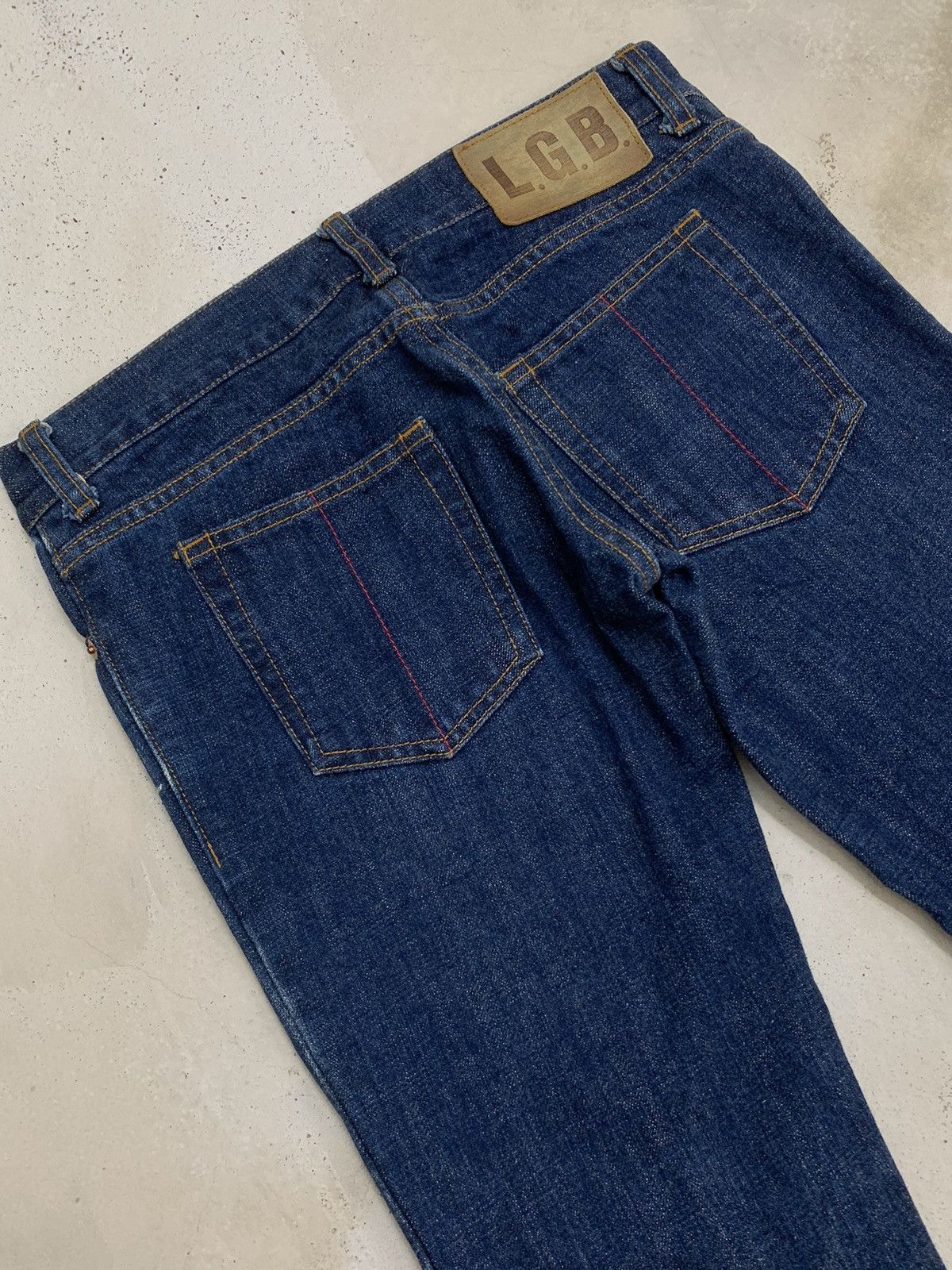 Le Grande Bleu (L.G.B.) Le Grand Bleu Flare Dark Denim Whisker Maniac Corp Size US 28 / EU 44 - 8 Thumbnail