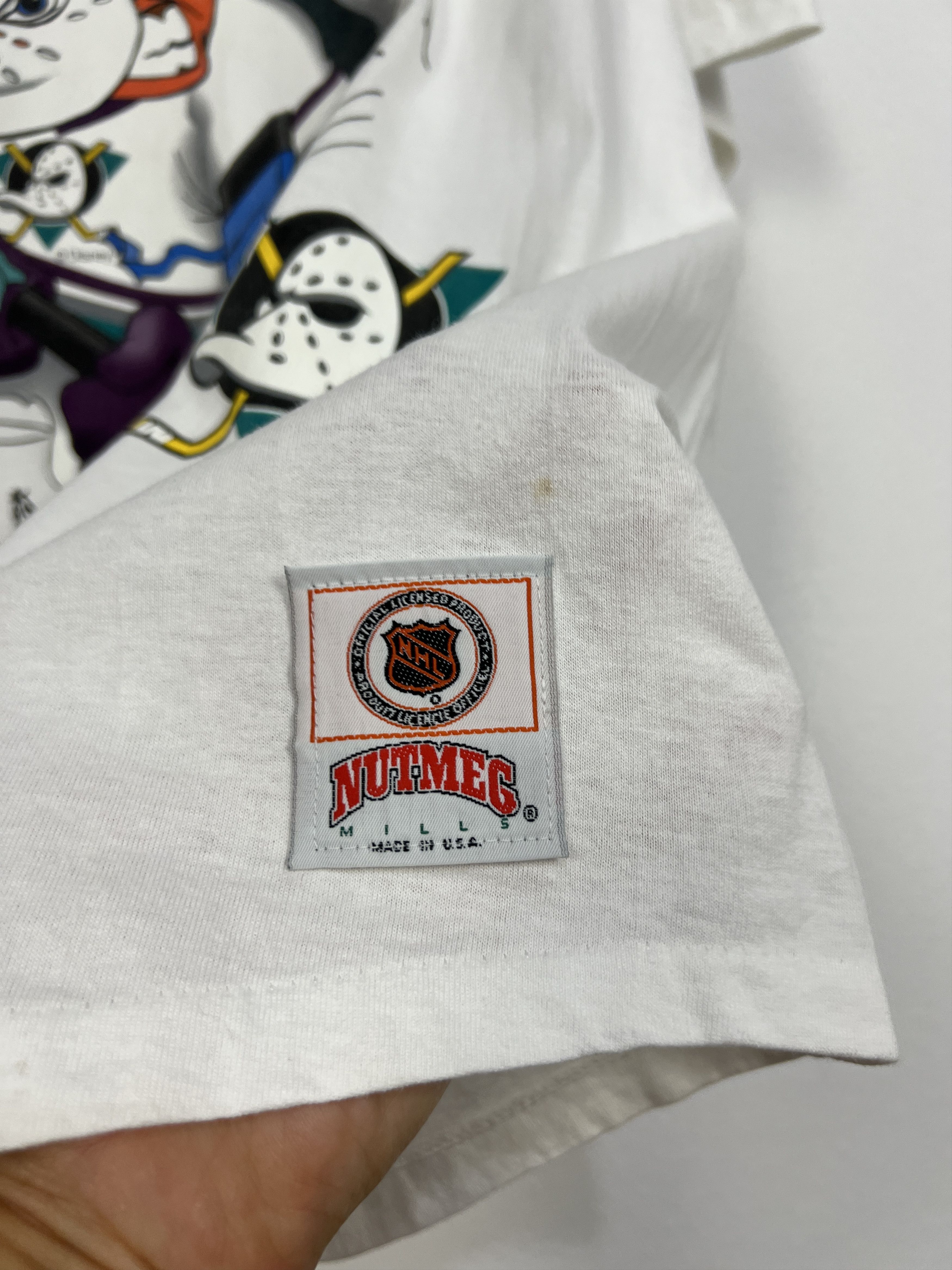 Nutmeg Vintage 90's Mighty Ducks NHL Hockey Shirt Nutmeg Over Print Size US XL / EU 56 / 4 - 5 Thumbnail