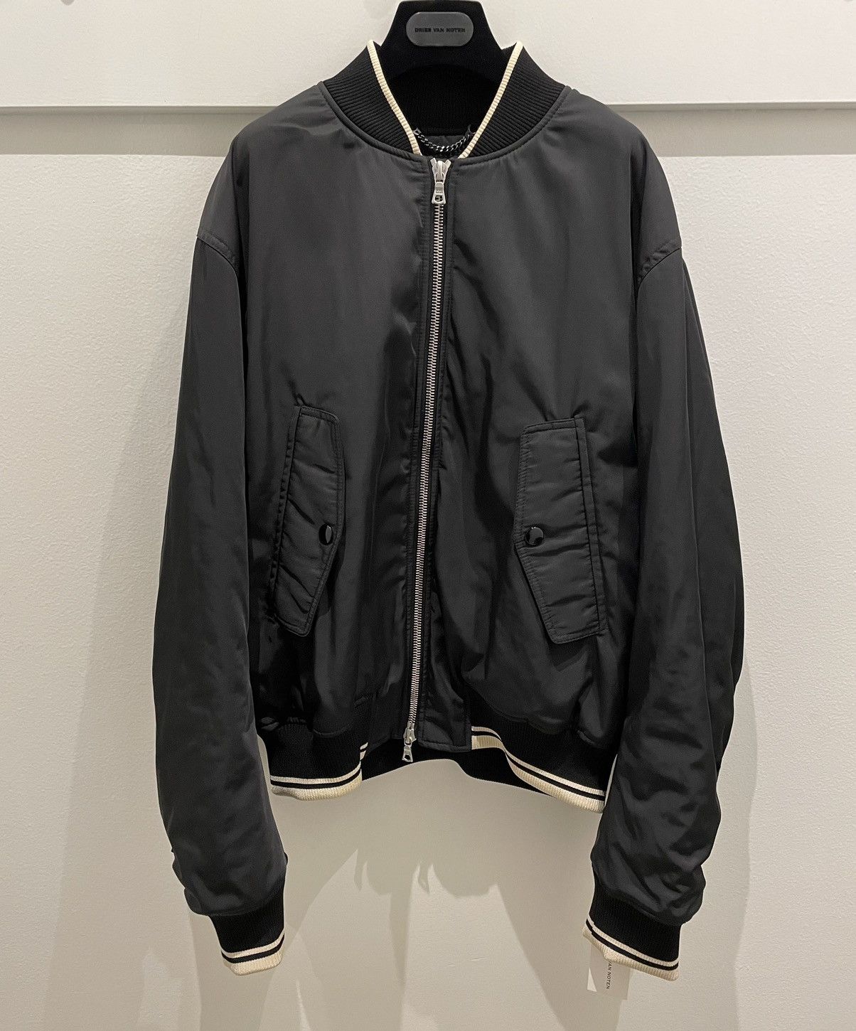 Dries Van Noten WOOL VERSION AW14 Backzip bomber jacket SZ:S, M