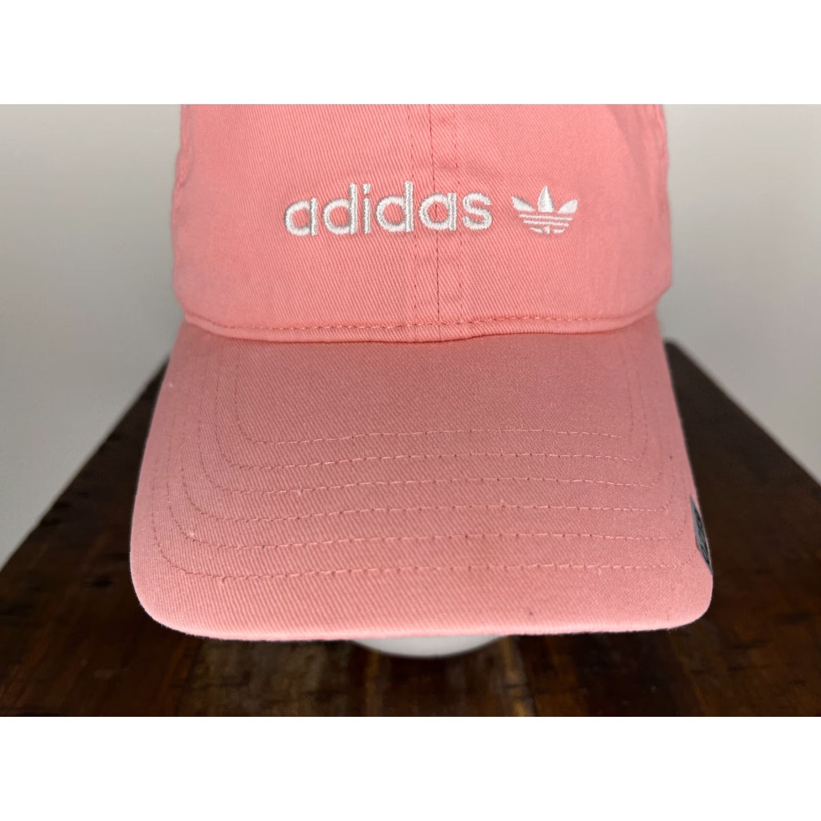 Adidas Adidas Womens Hat One Size Pink Embroidered 3 Stripes Cotton Strap Back Size ONE SIZE - 3 Thumbnail
