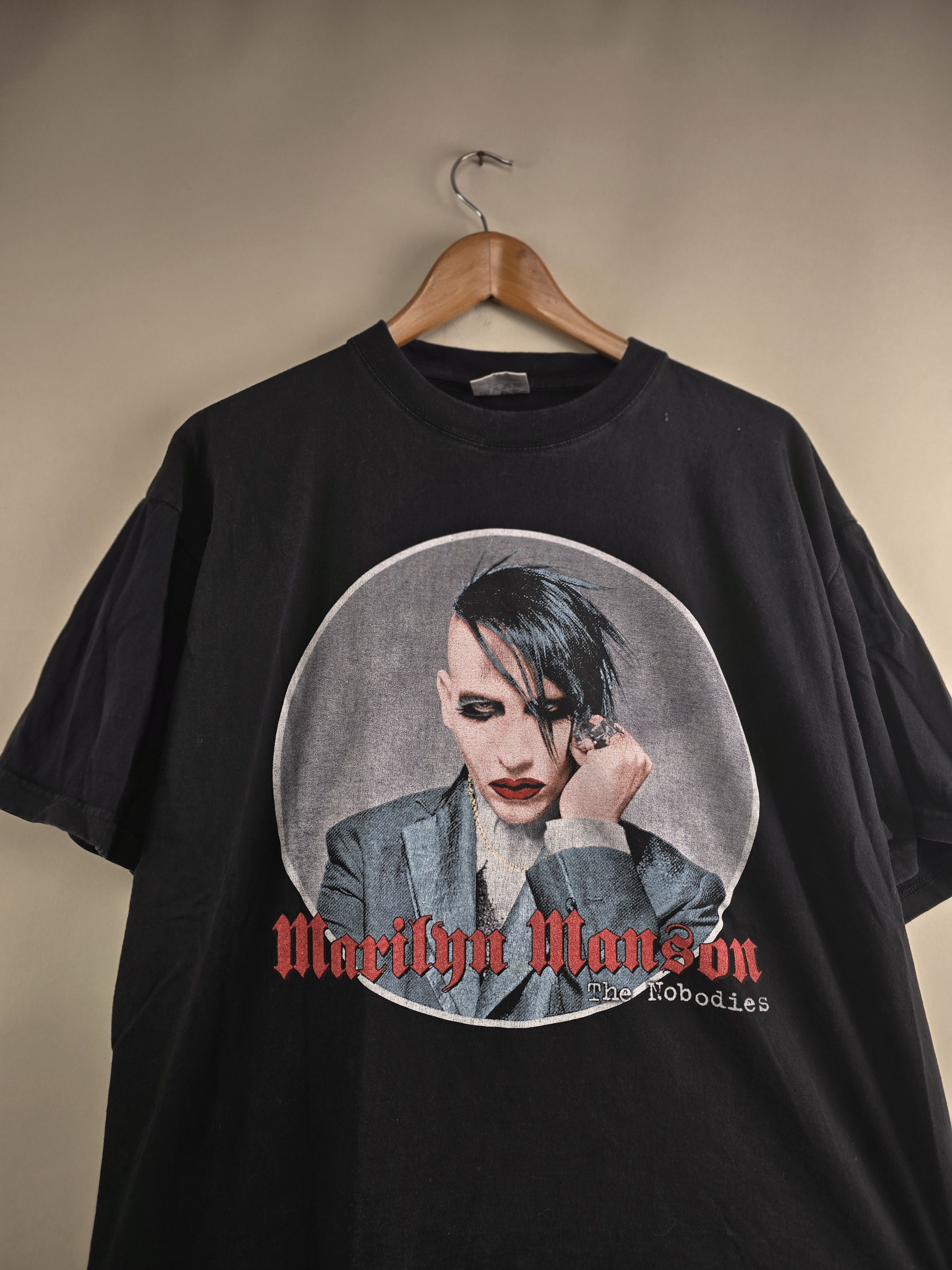 Band Tees × Marilyn Manson × Vintage 2000 Marilyn Manson The Nobodies XL 22.5" 28" Size US XL / EU 56 / 4 - 2 Thumbnail