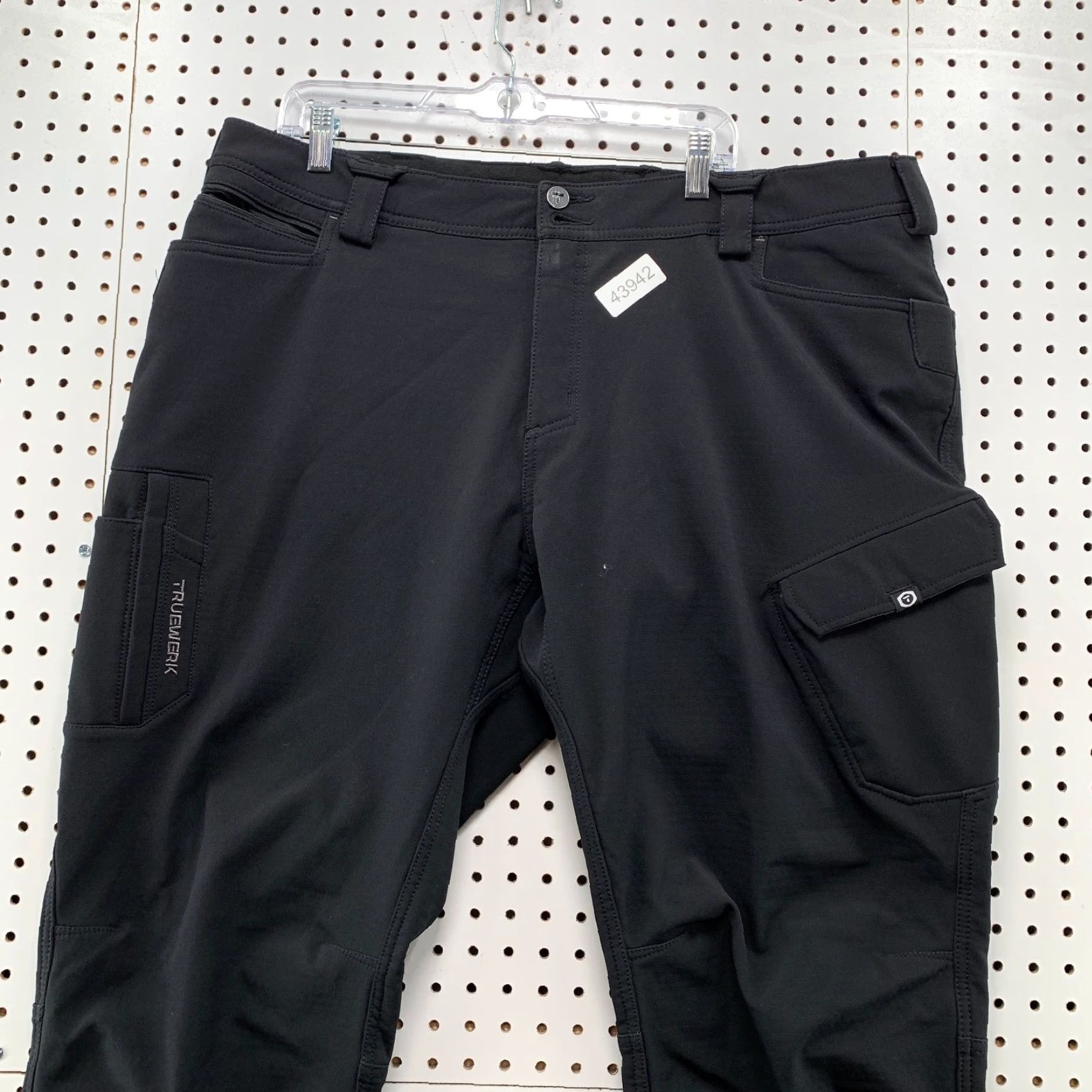 Vintage TRUEWERK Cargo Pants Black Mens Regular 42x28 Utility Work Pants with Pockets Size US 42 / EU 58 - 2 Thumbnail