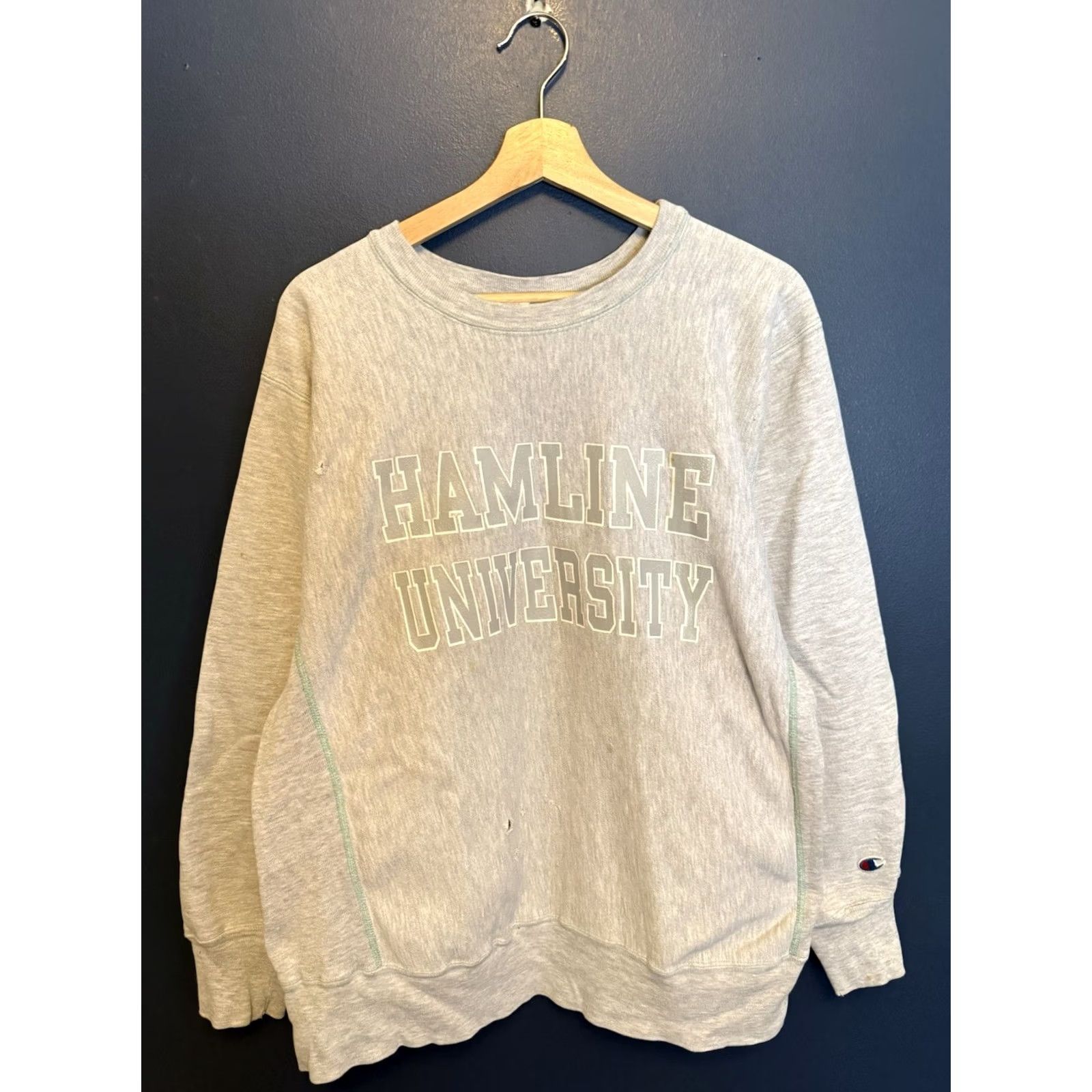 Champion VINTAGE Hamline University Gray Champion Reverse Weave Sweatshirt XL Reversible Mens Pullover 80s Size US XL / EU 56 / 4 - 3 Thumbnail