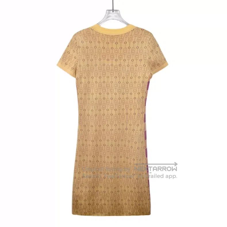Hermes Hermes Light Yellow Buckle Jacquard All-Over Print Silk Cr Size XS / US 0-2 / IT 36-38 - 2 Thumbnail