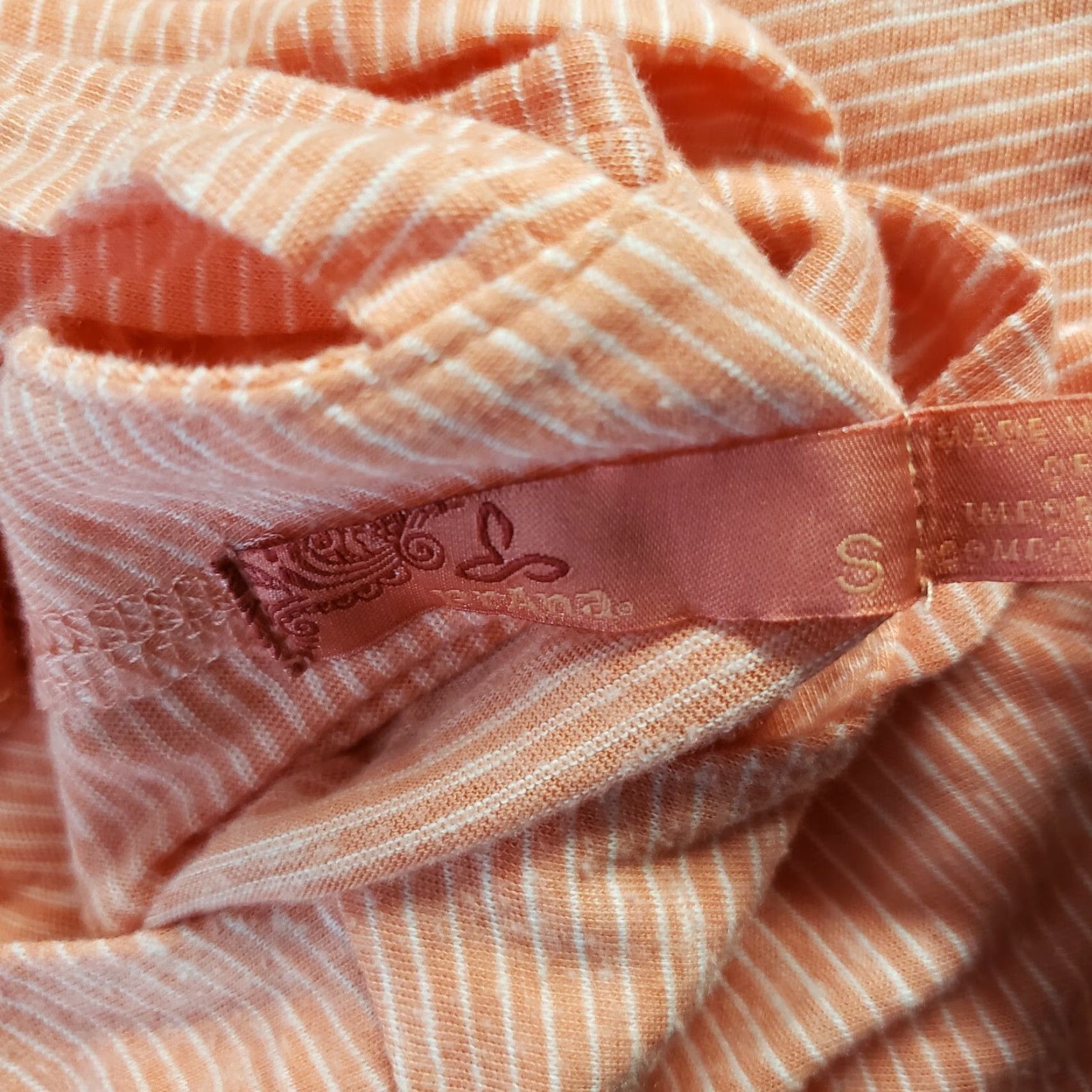 Prana prAna Esme Tunic Top Shirt Womens Small Peach Stripe Long Sleeve Size S / US 4 / IT 40 - 5 Thumbnail