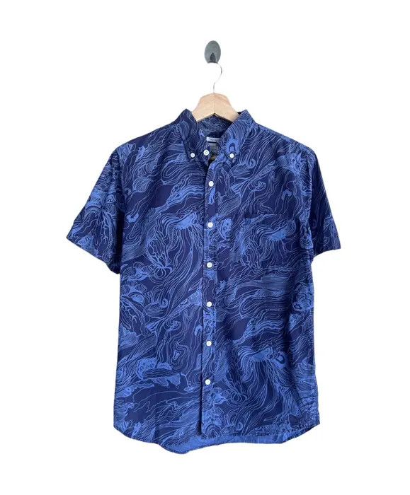 image of Old Navy Overprint Flower Shirt Button Up, Men's (Size Small)