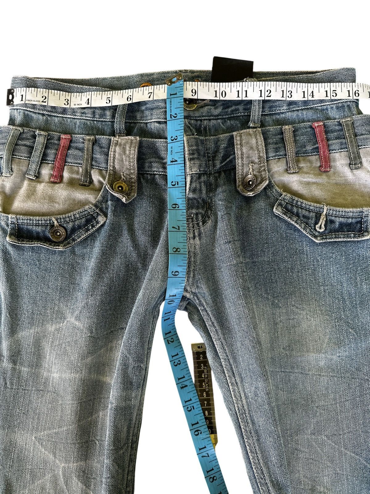 Kapital Distress Double Waist Double Focus Light Blue HoneyComb Size US 32 / EU 48 - 5 Thumbnail