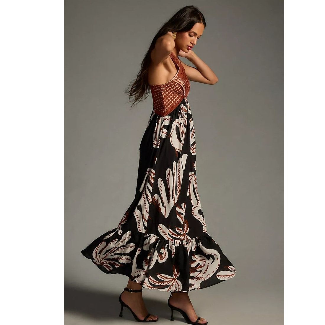 Anthropologie NWT By Anthropologie Deco Printed Halter Dress $248 SIZE 6 Size M / US 6-8 / IT 42-44 - 3 Thumbnail