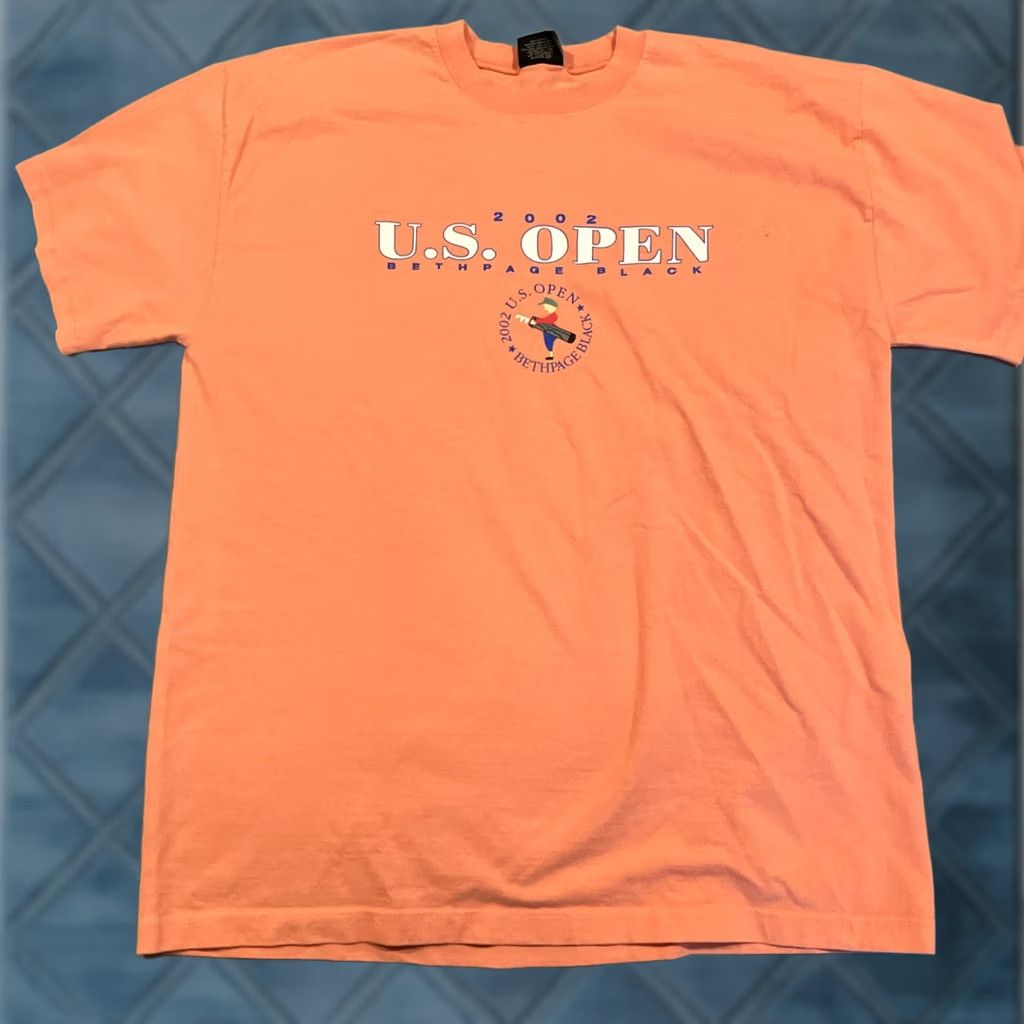X-LARGE VINTAGE Gear T-Shirt 2002 US OPEN BETHPAGE BLACK COURSE Coral Large Mens Pink Short Sleeve L Size US L / EU 52-54 / 3 - 1 Thumbnail